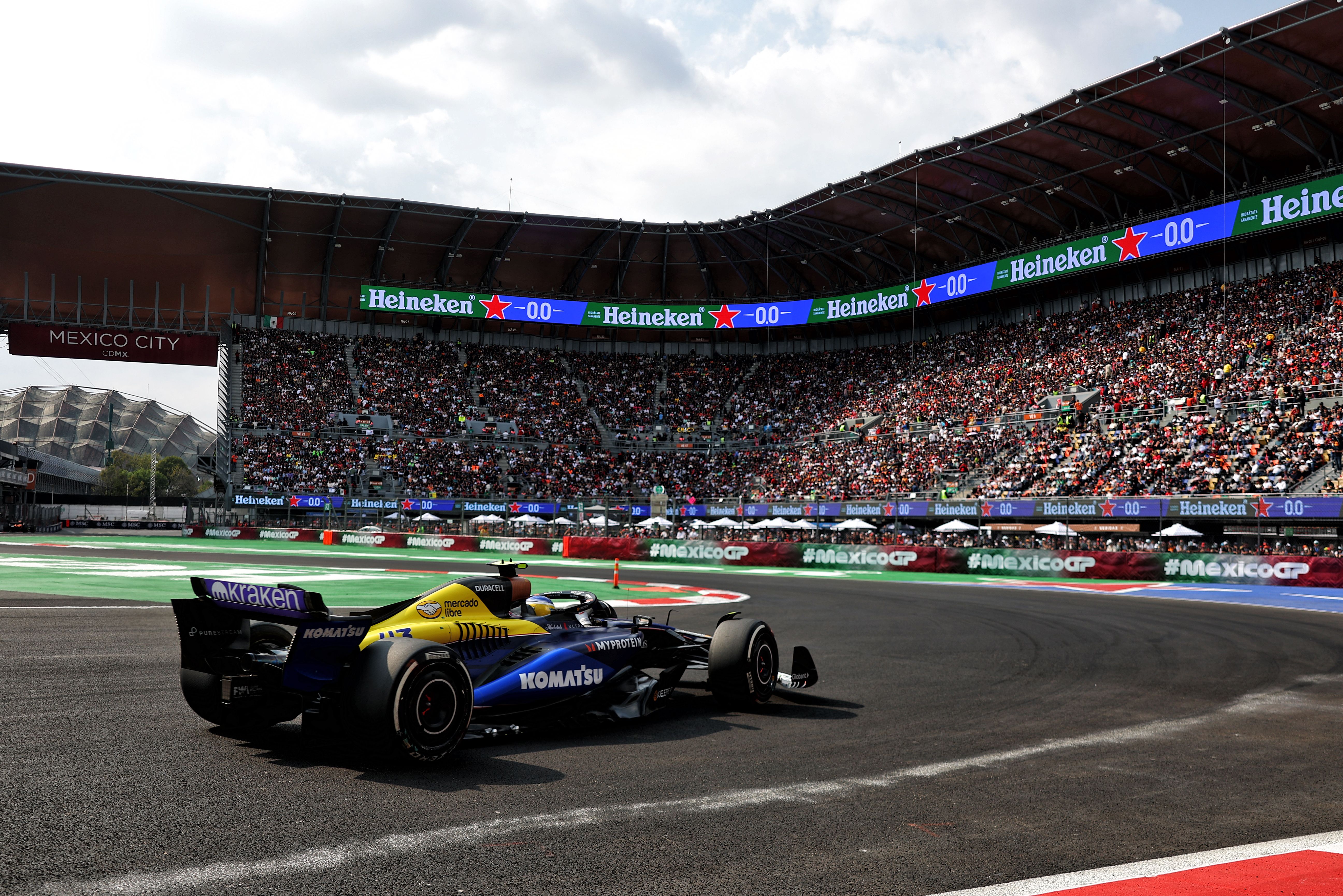 Heading through the stadium.