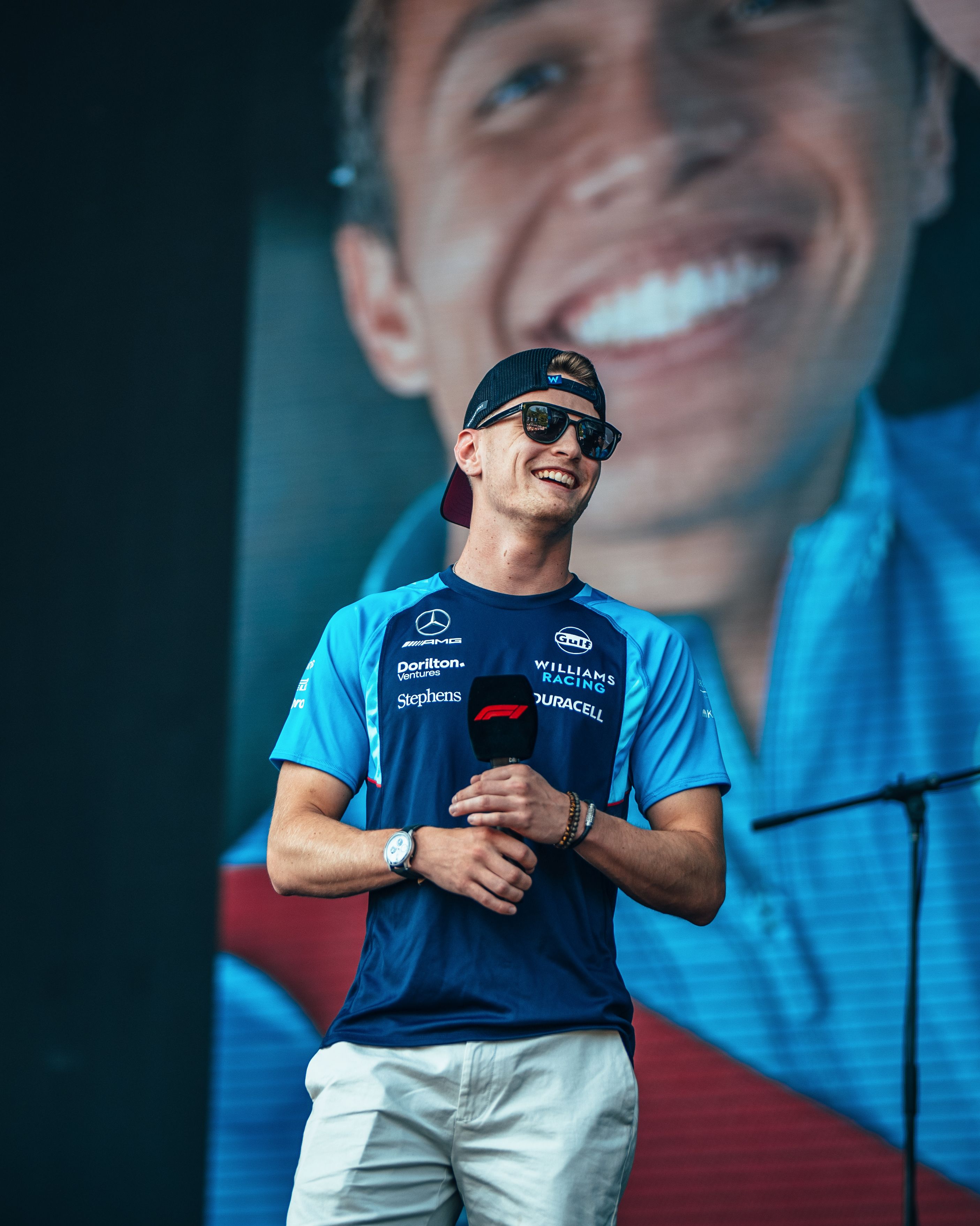 All smiles for Sarge as he takes to the stage.