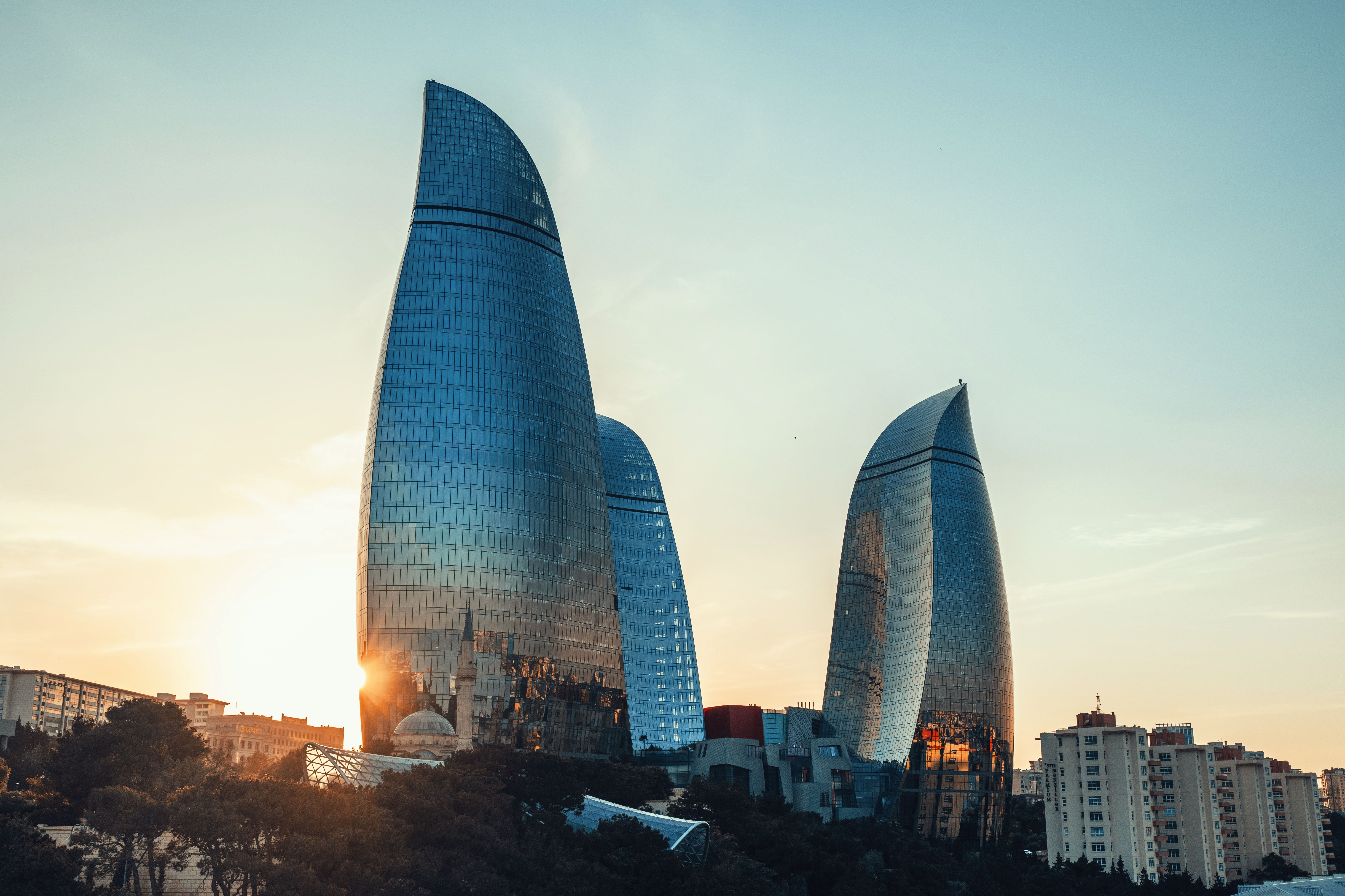 The iconic Flame Towers by day…