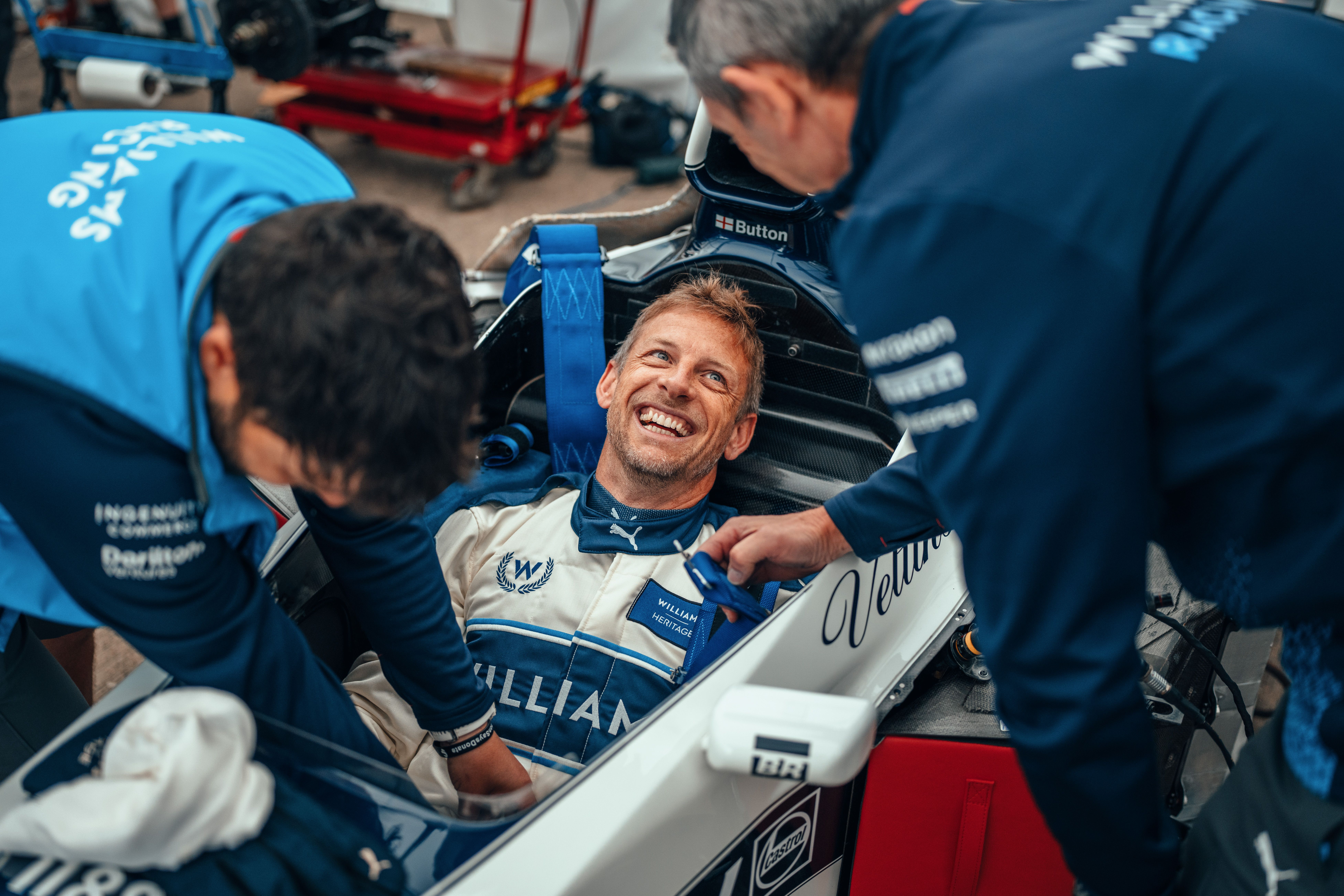 A seat fit ahead of a few demo runs across the weekend.