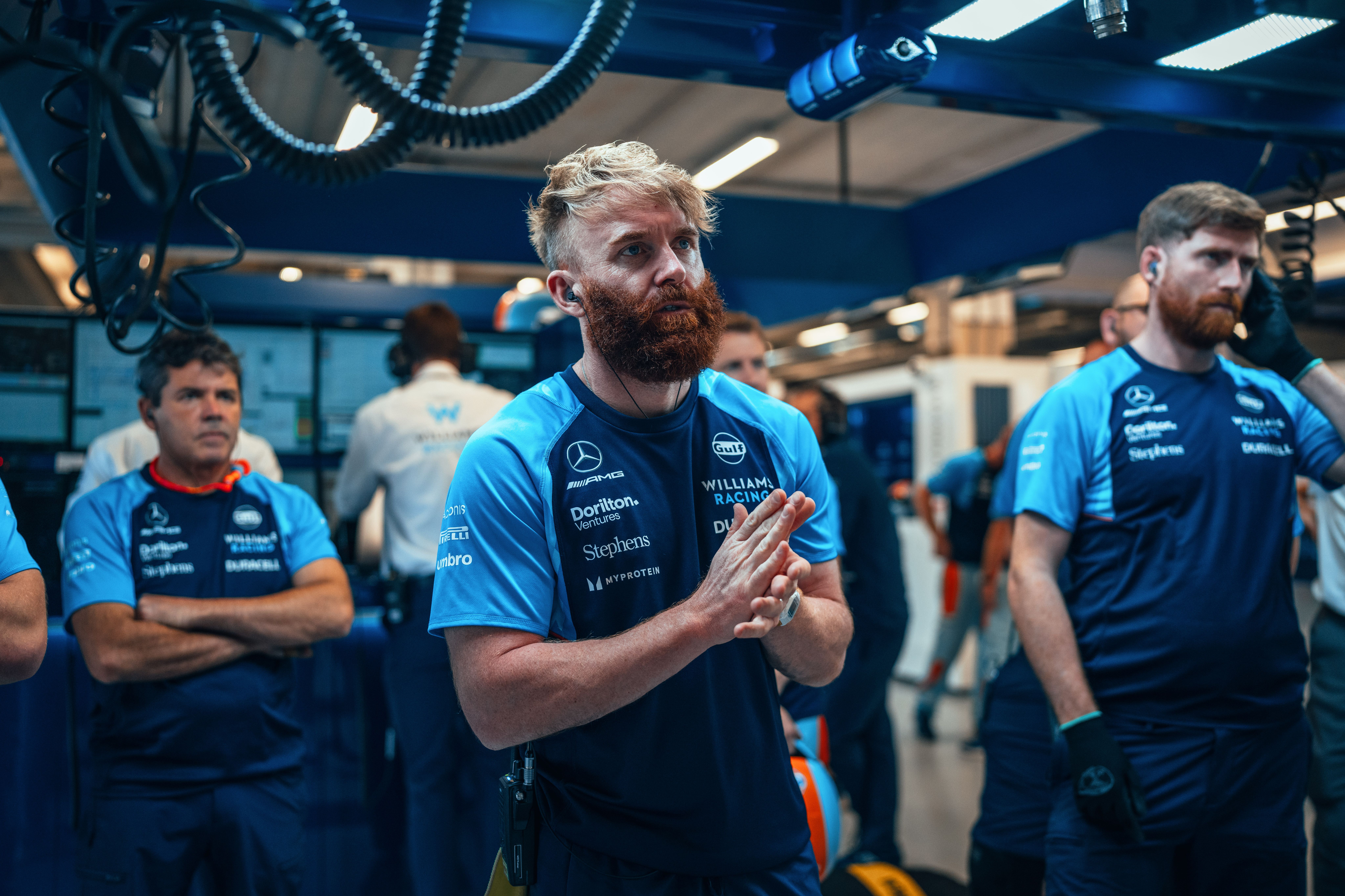 Patrick and the crew watch on through our tricky Shootout.