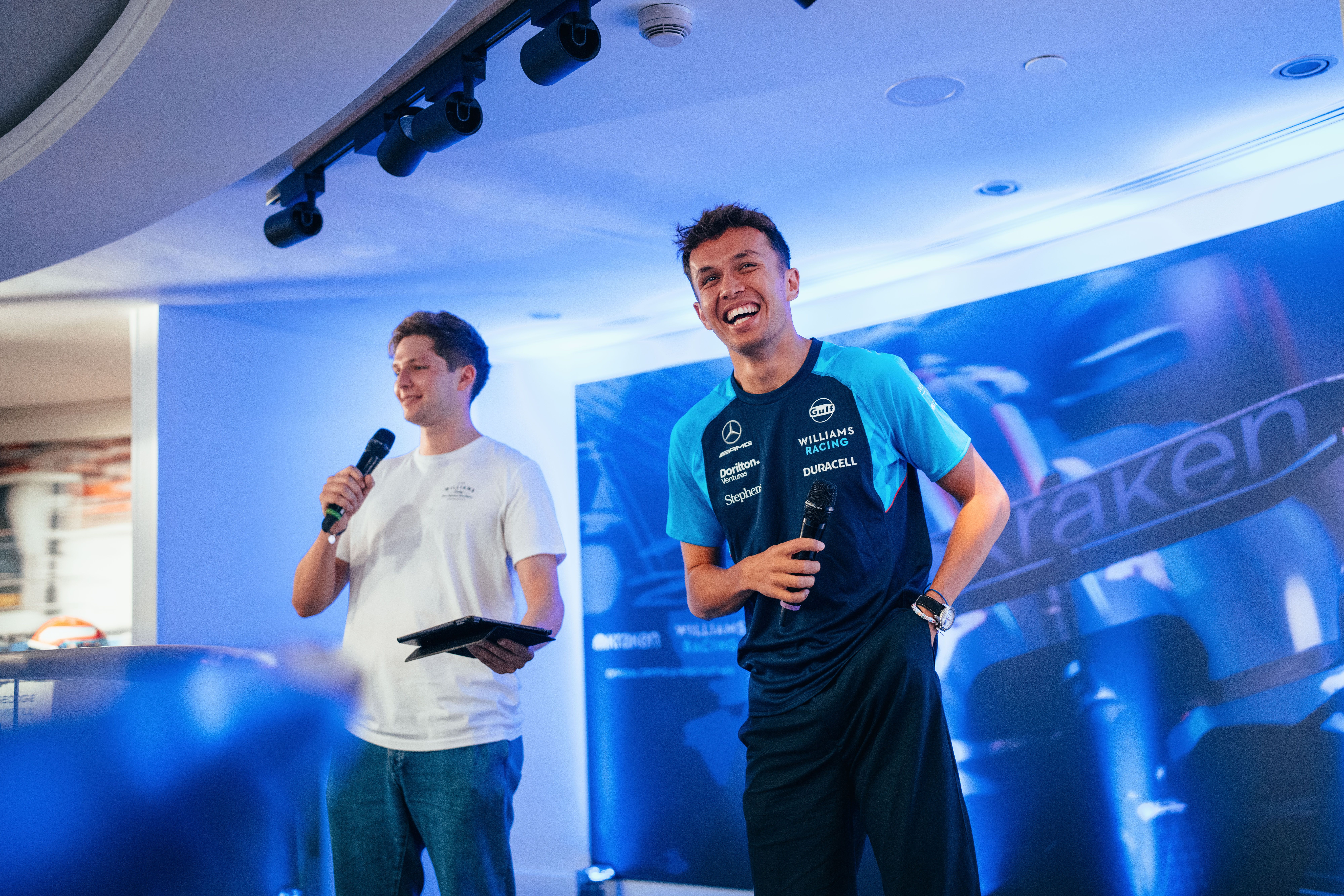 Alex Albon arrived to a hero’s welcome.