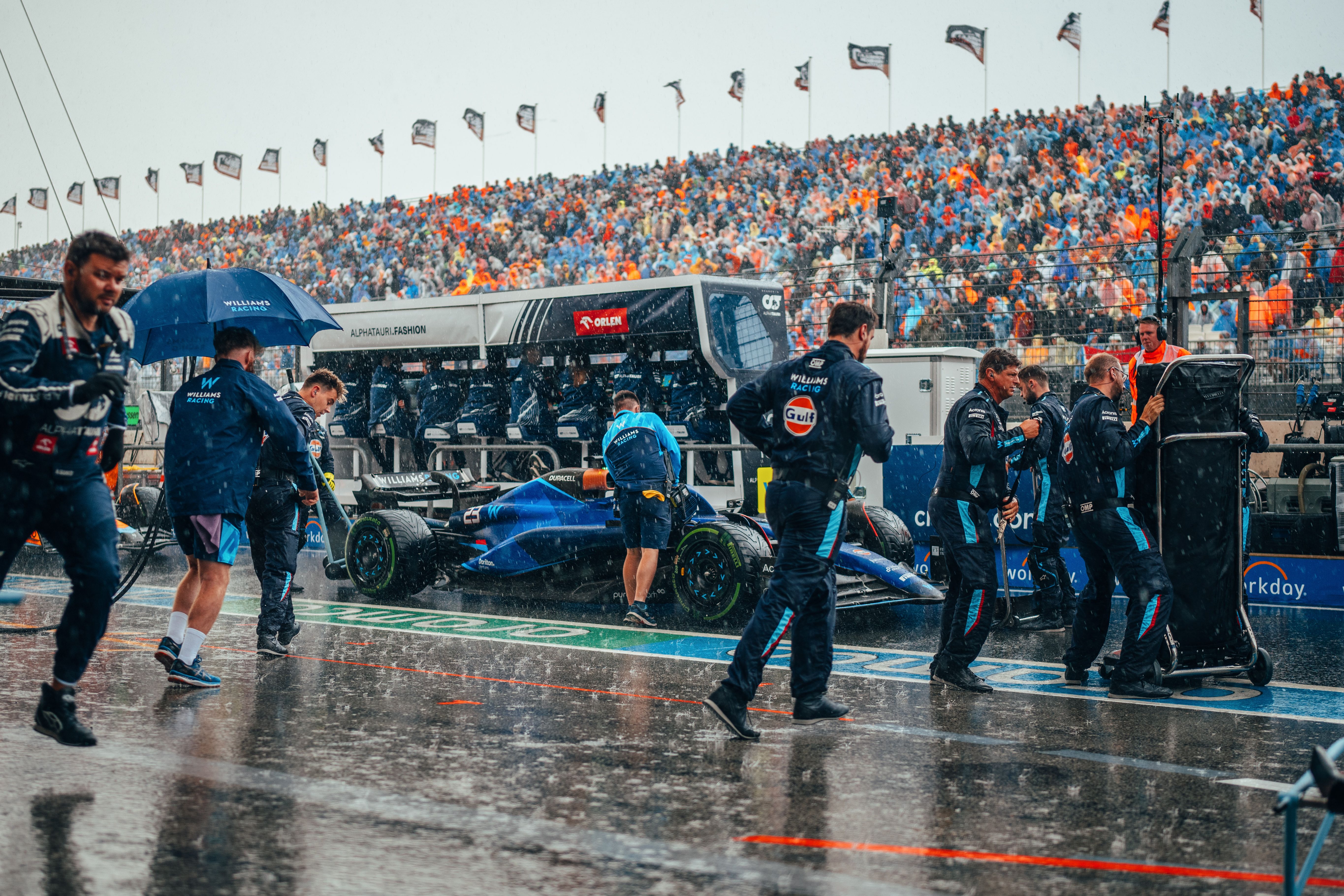 After pitting for inters, it pretty quickly became undriveable and the red flag was brought out.