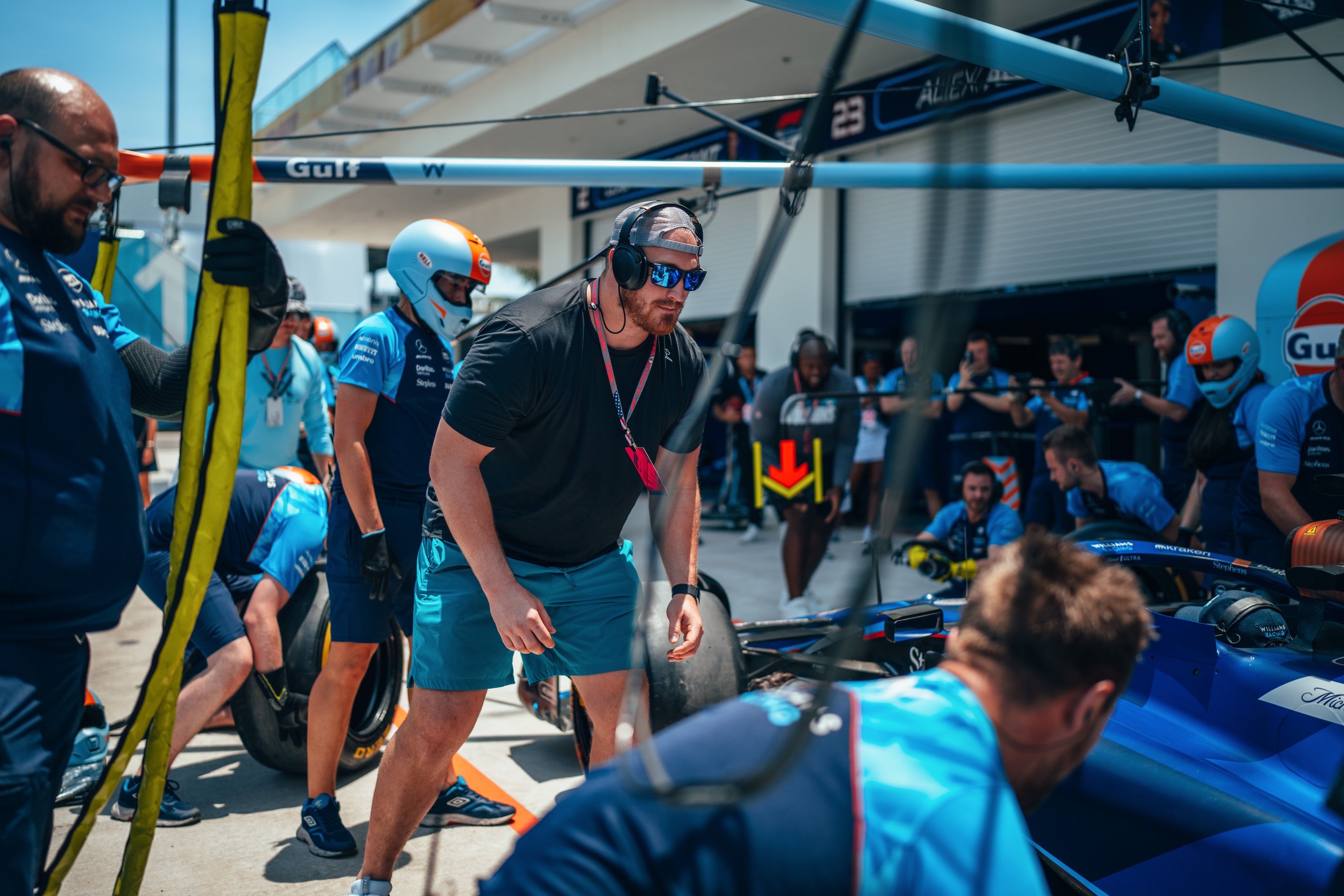 Switching guard duties for wheel off, Liam Eichenburg joined in our pit practice.