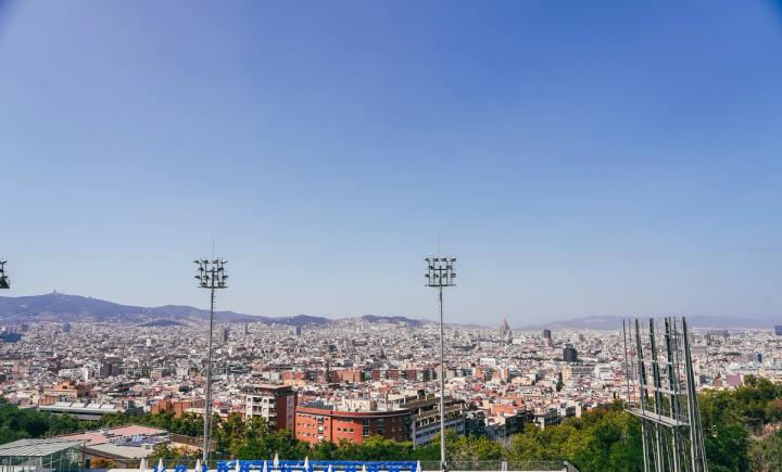 The view across Barcelona from Montjuïc