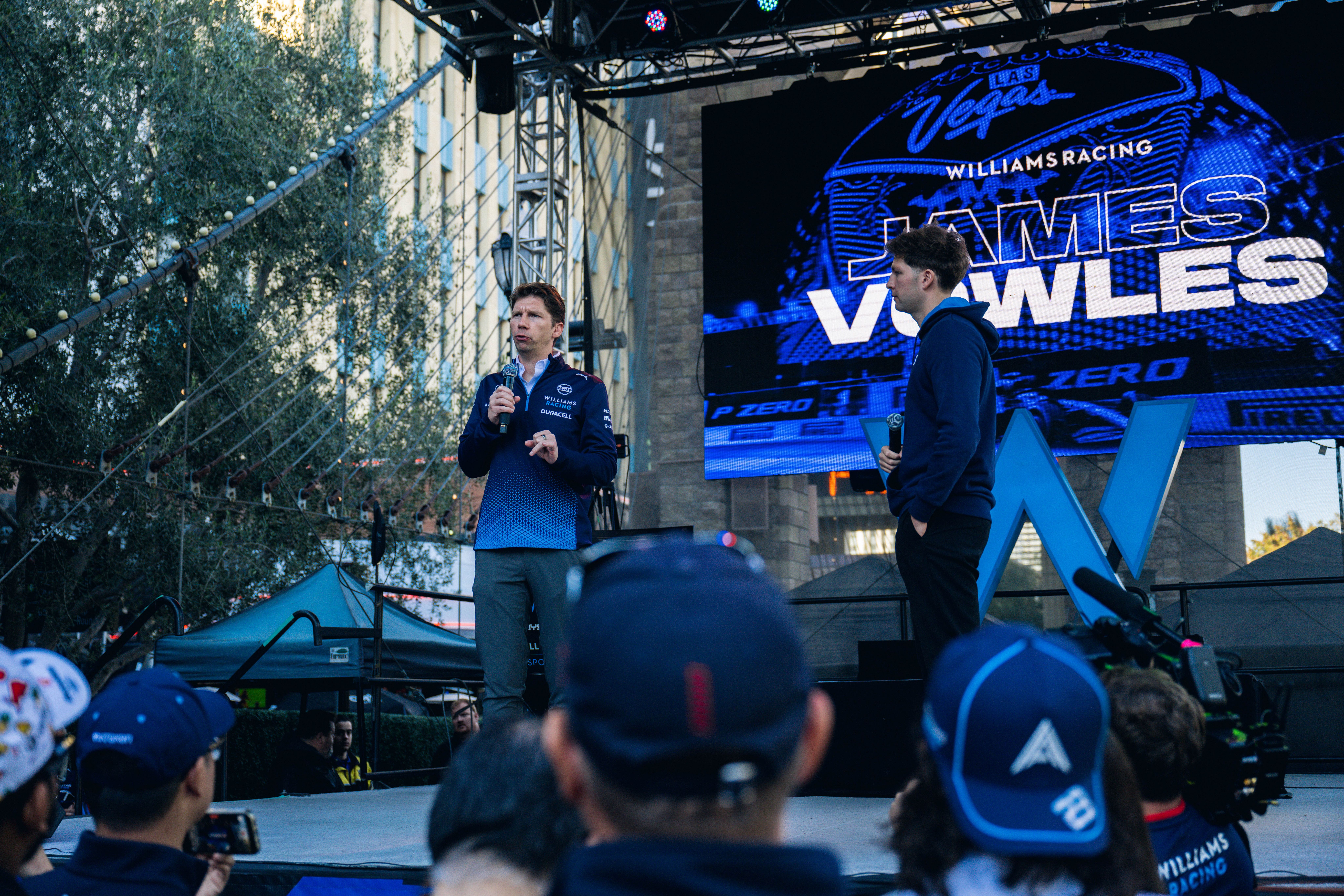 JV speaks to the fans.