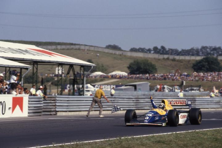 Damon Hill takes his maiden victory at the 1993 Hungarian Grand Prix