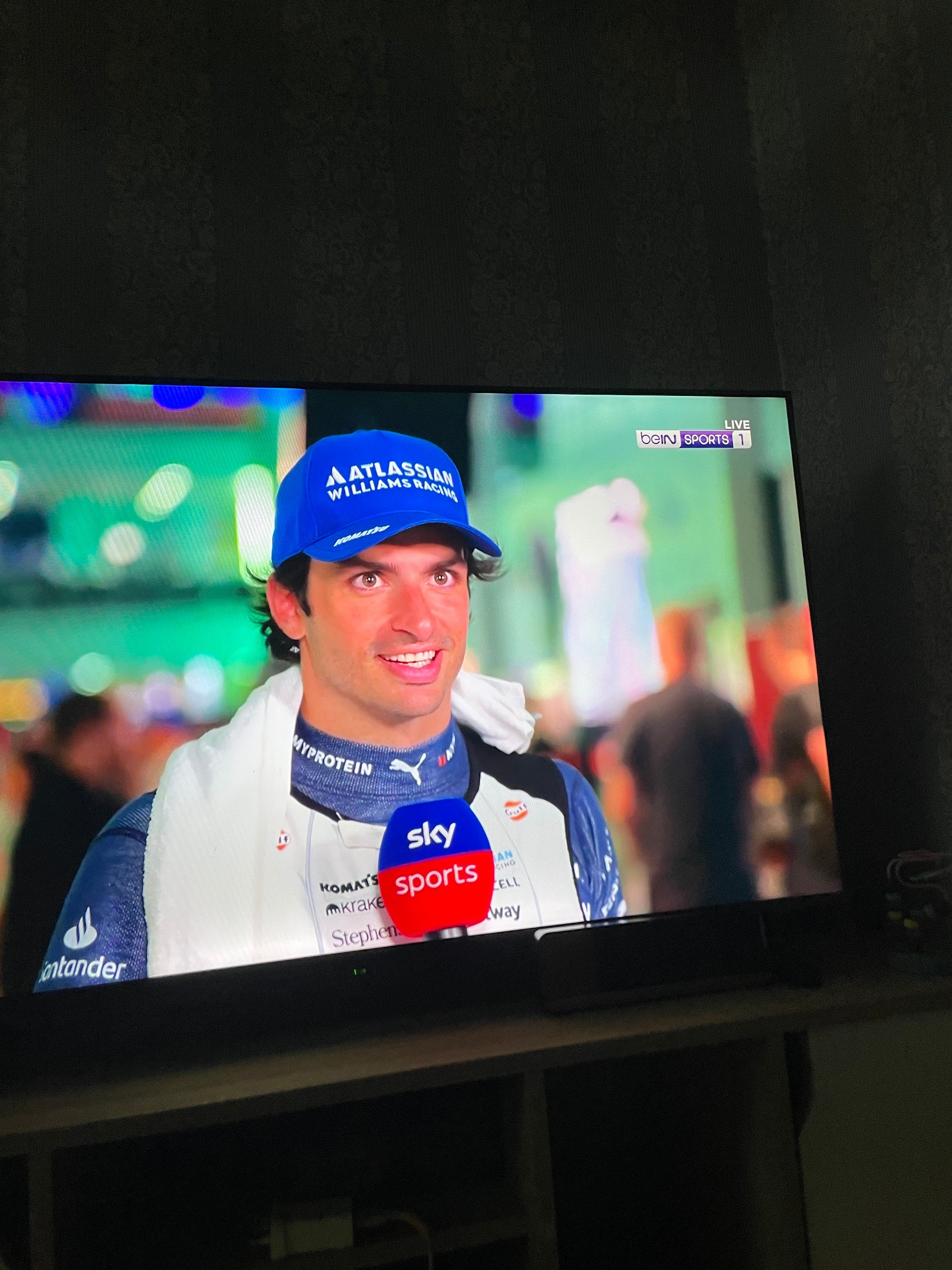 Fatema made sure to capture a very happy Carlos post-race.