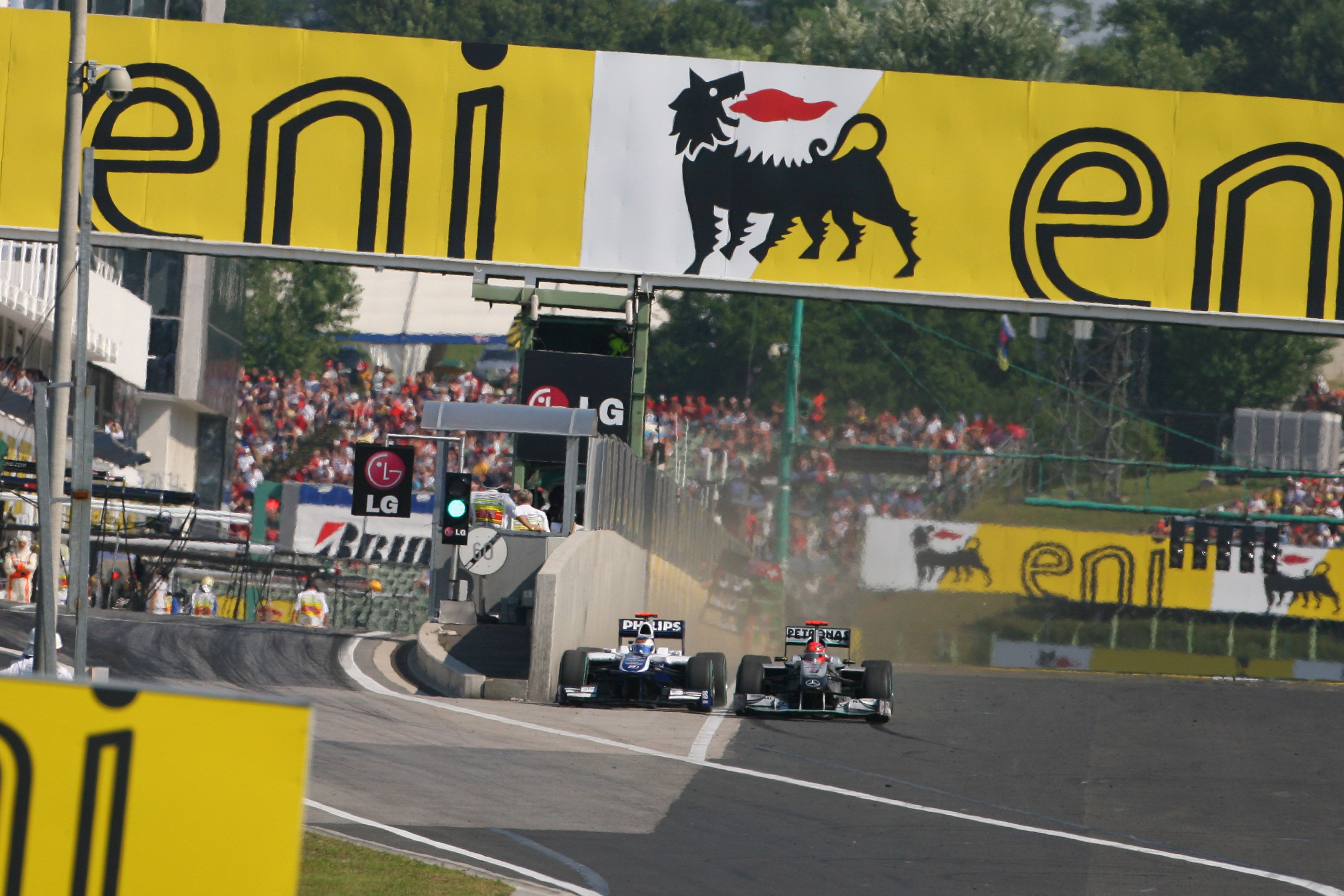 That 2010 race is famed for this moment between Rubens and his old teammate, Michael Schumacher.