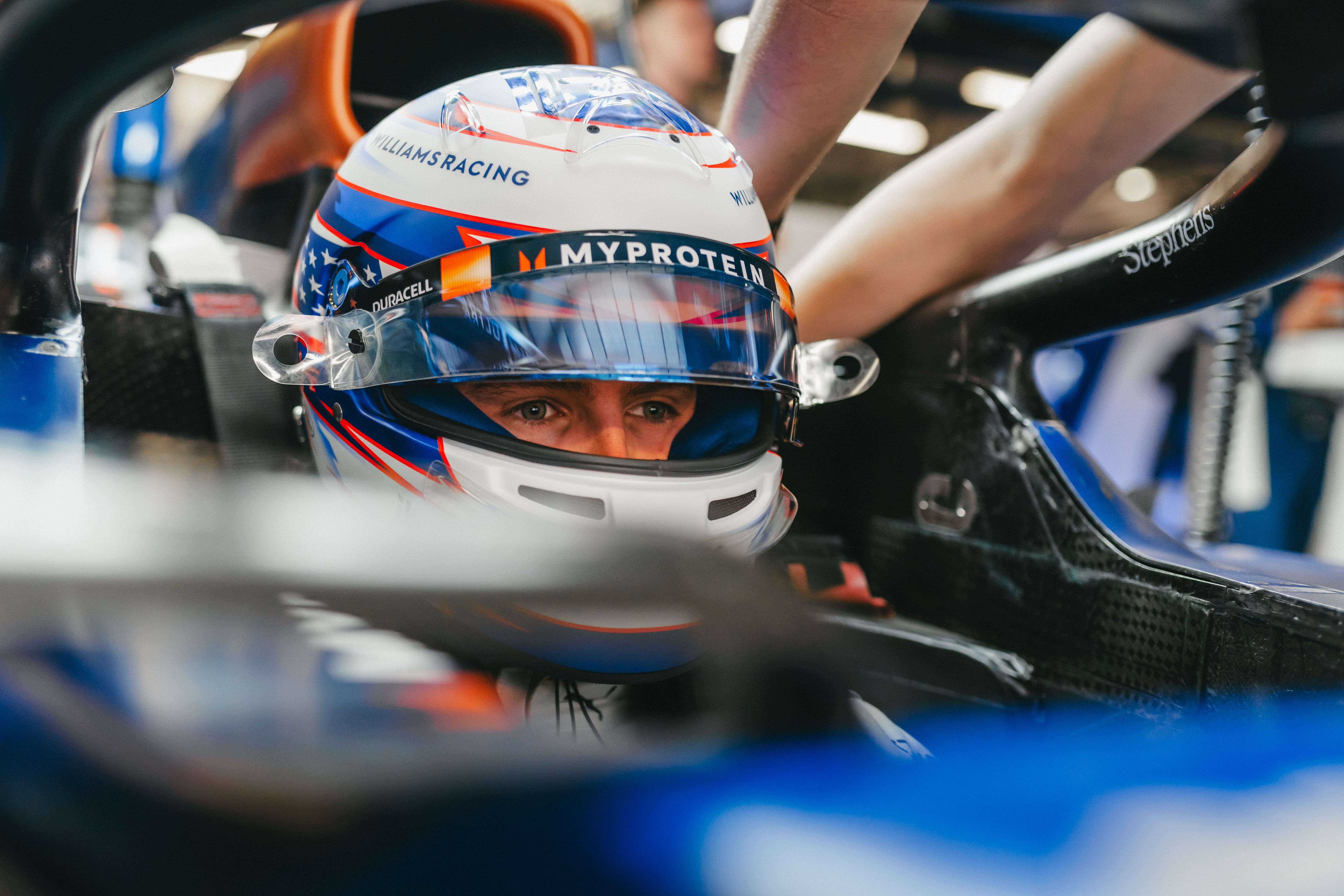Sarge jumps into the cockpit ahead of the Grand Prix.