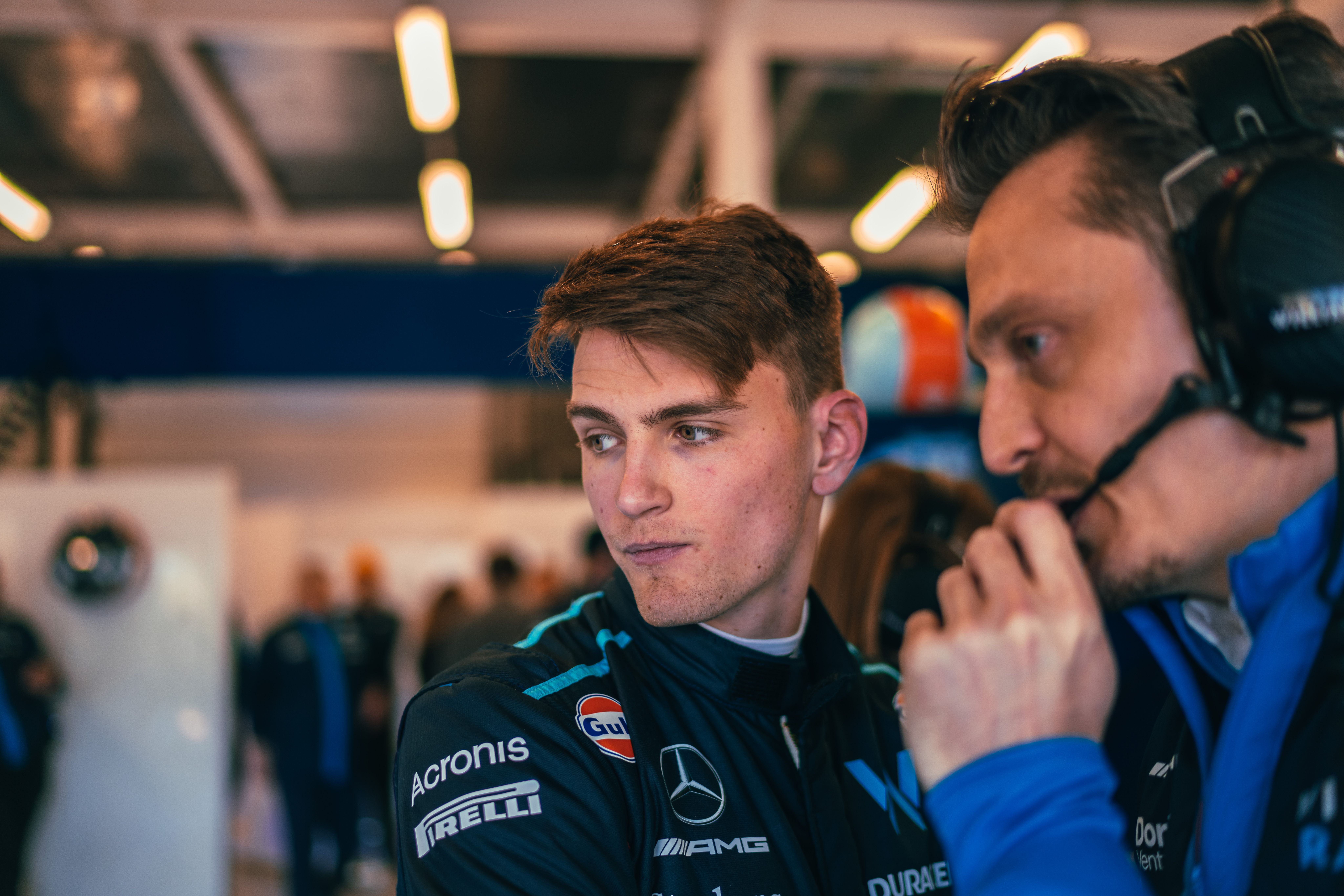 America’s first F1 driver since 2015 watches on.