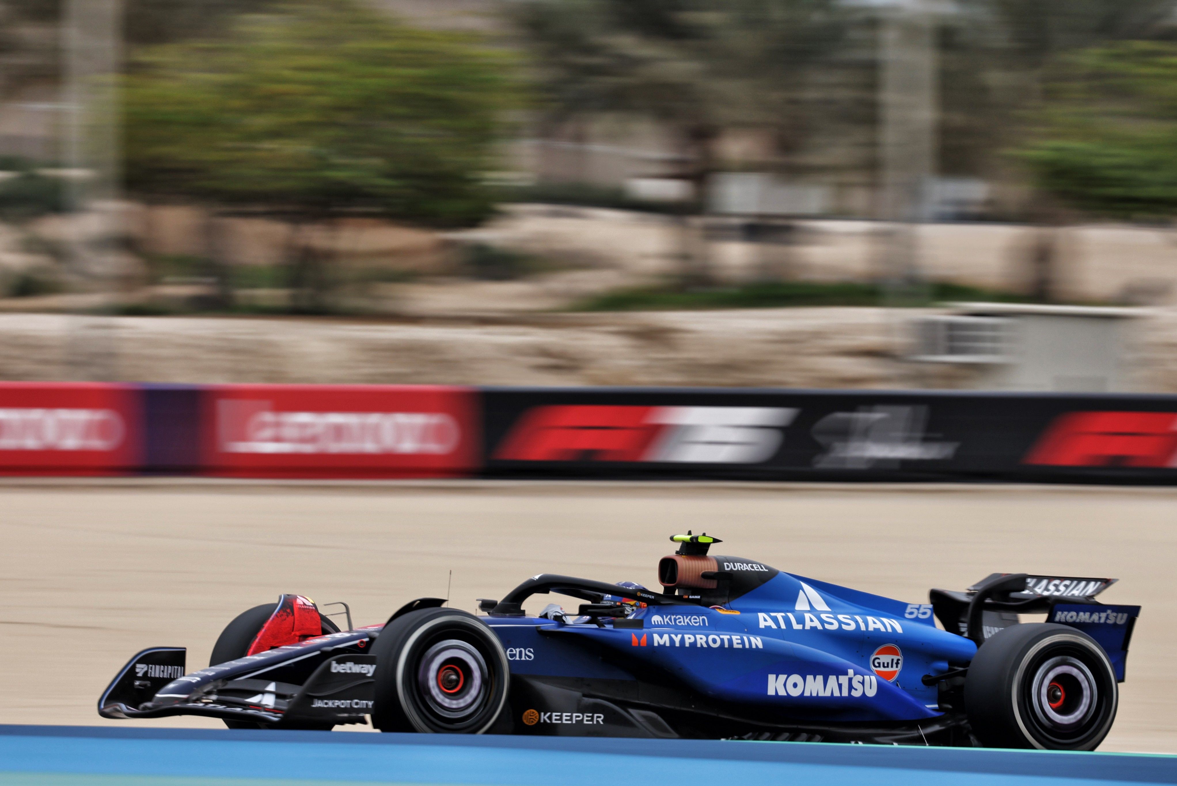 Getting to grips with his new machine.