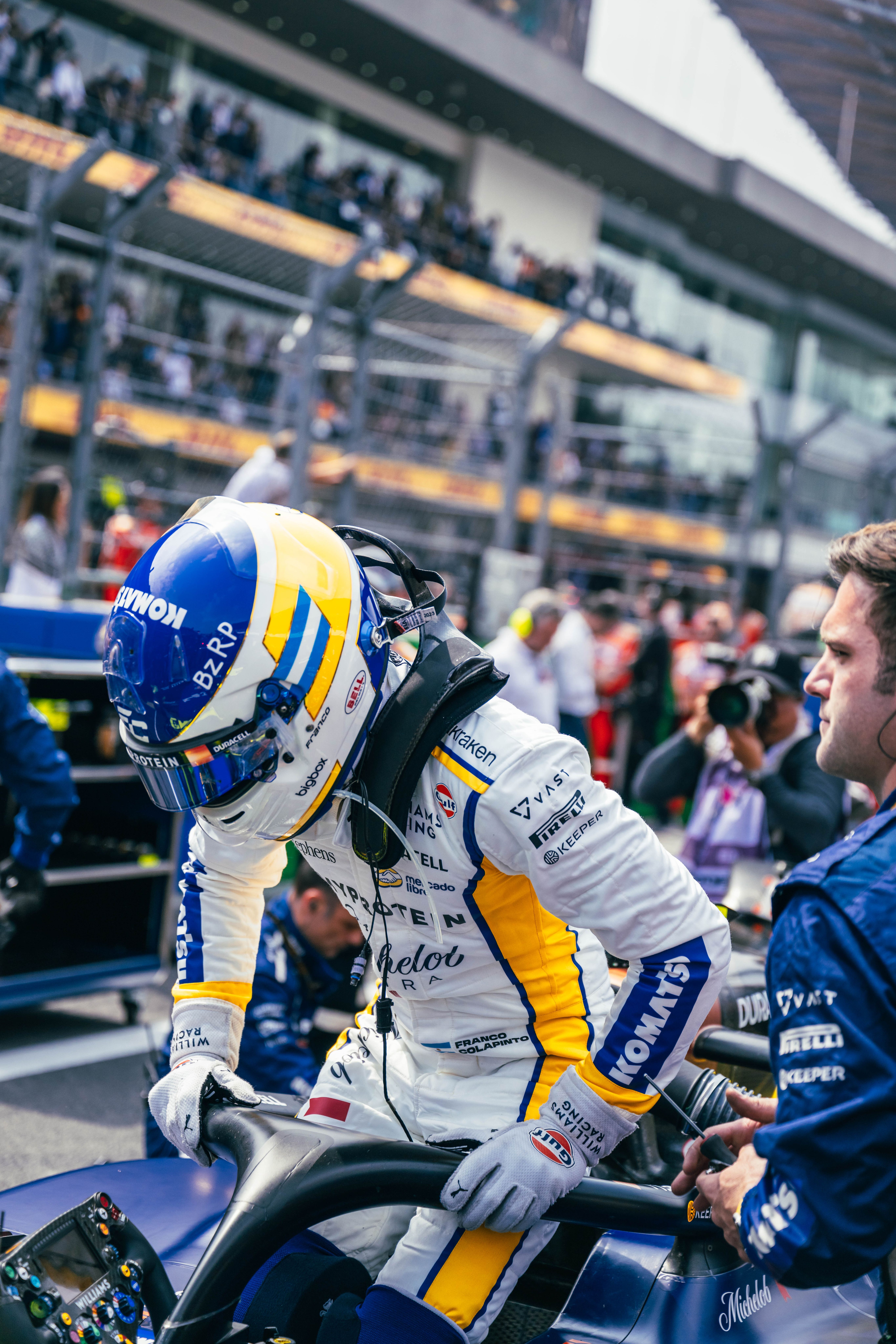 Jumping out pre-race.