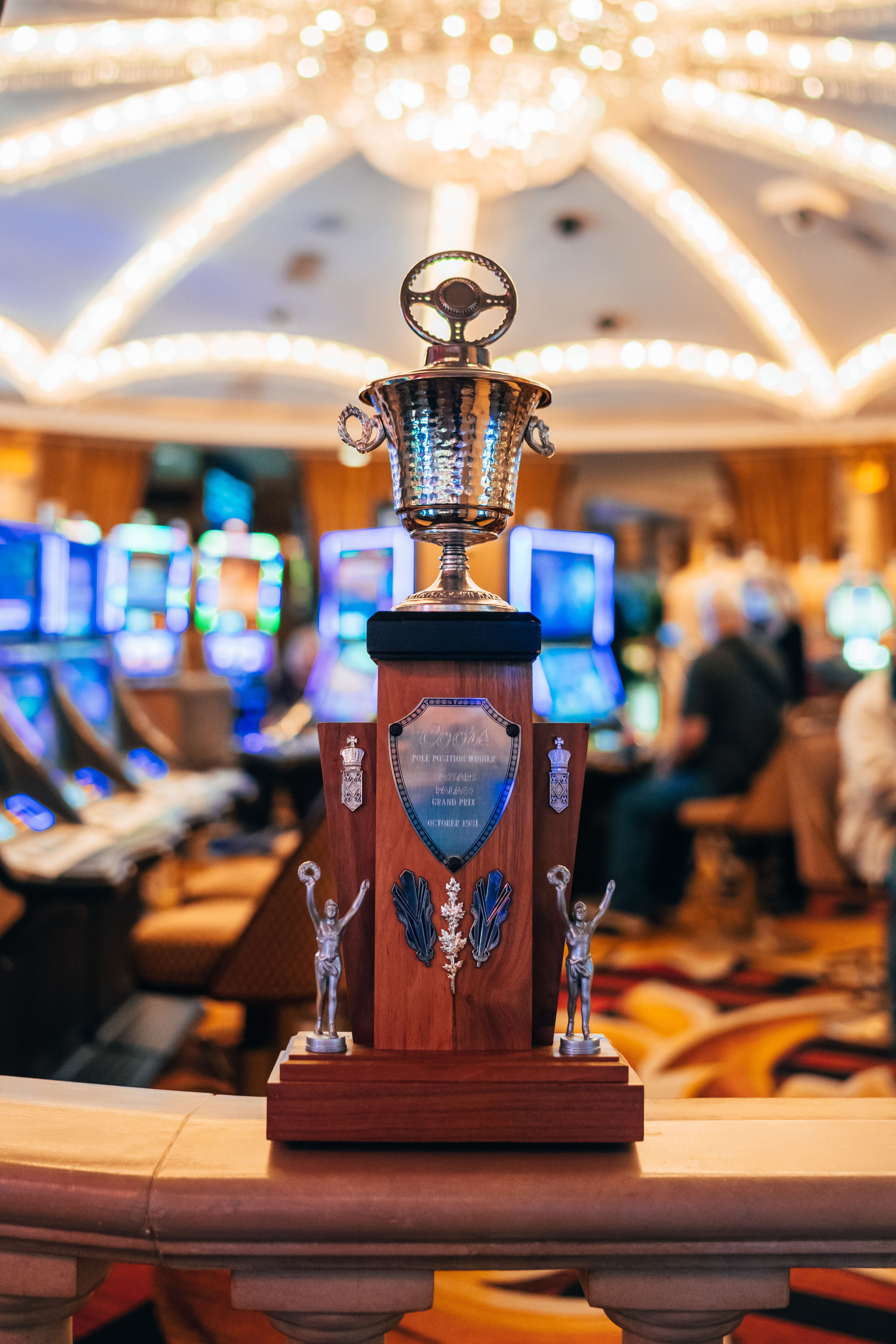 This particular piece of silverware seems right at home amongst the slot machines.