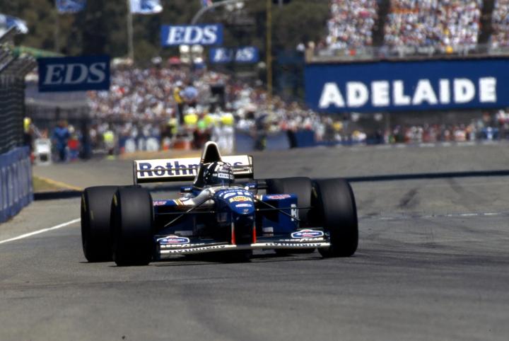 Damon Hill on his way to winning the 1995 Australian Grand Prix in Adelaide