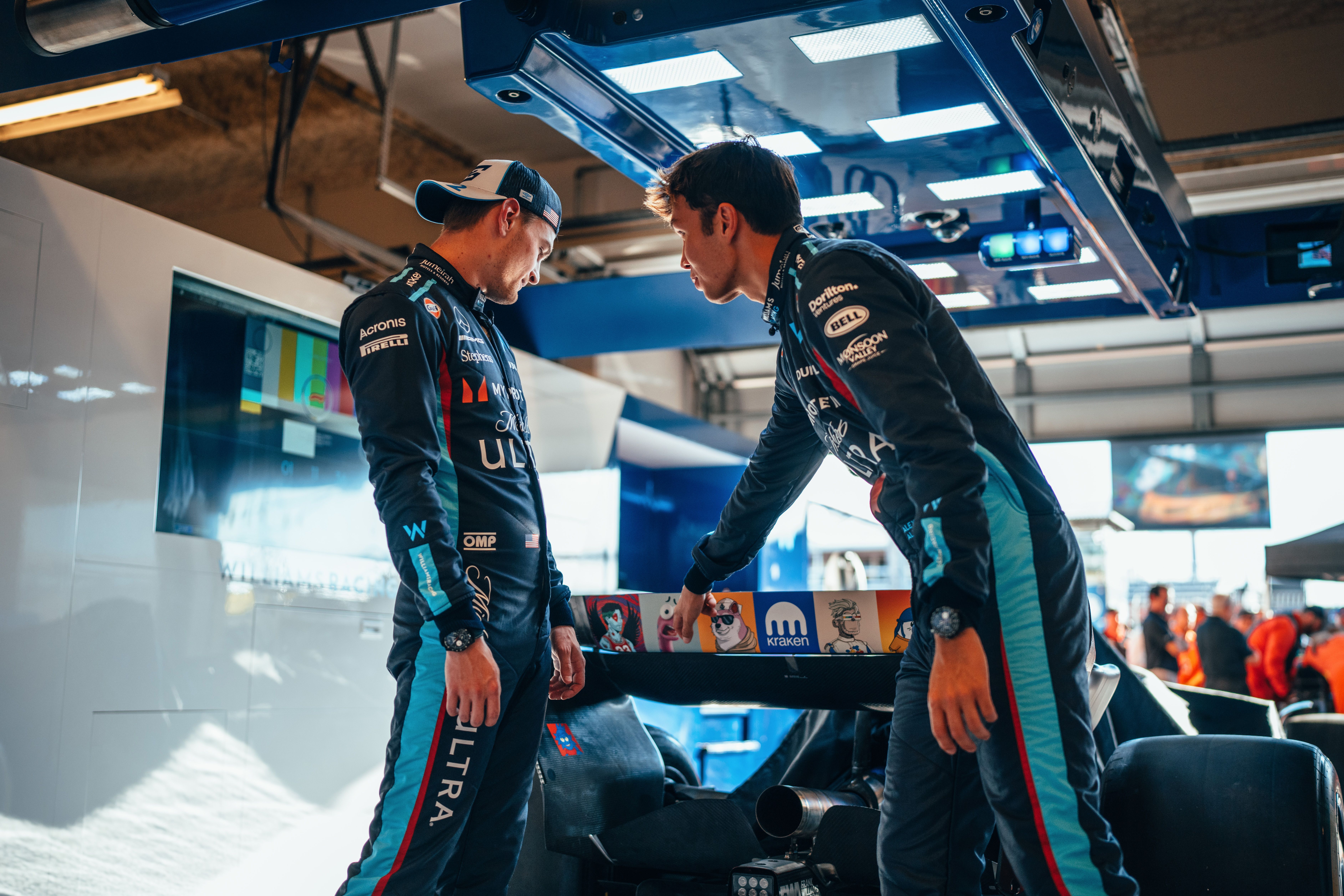 The boys getting a first look at our new rear wing, courtesy of Kraken