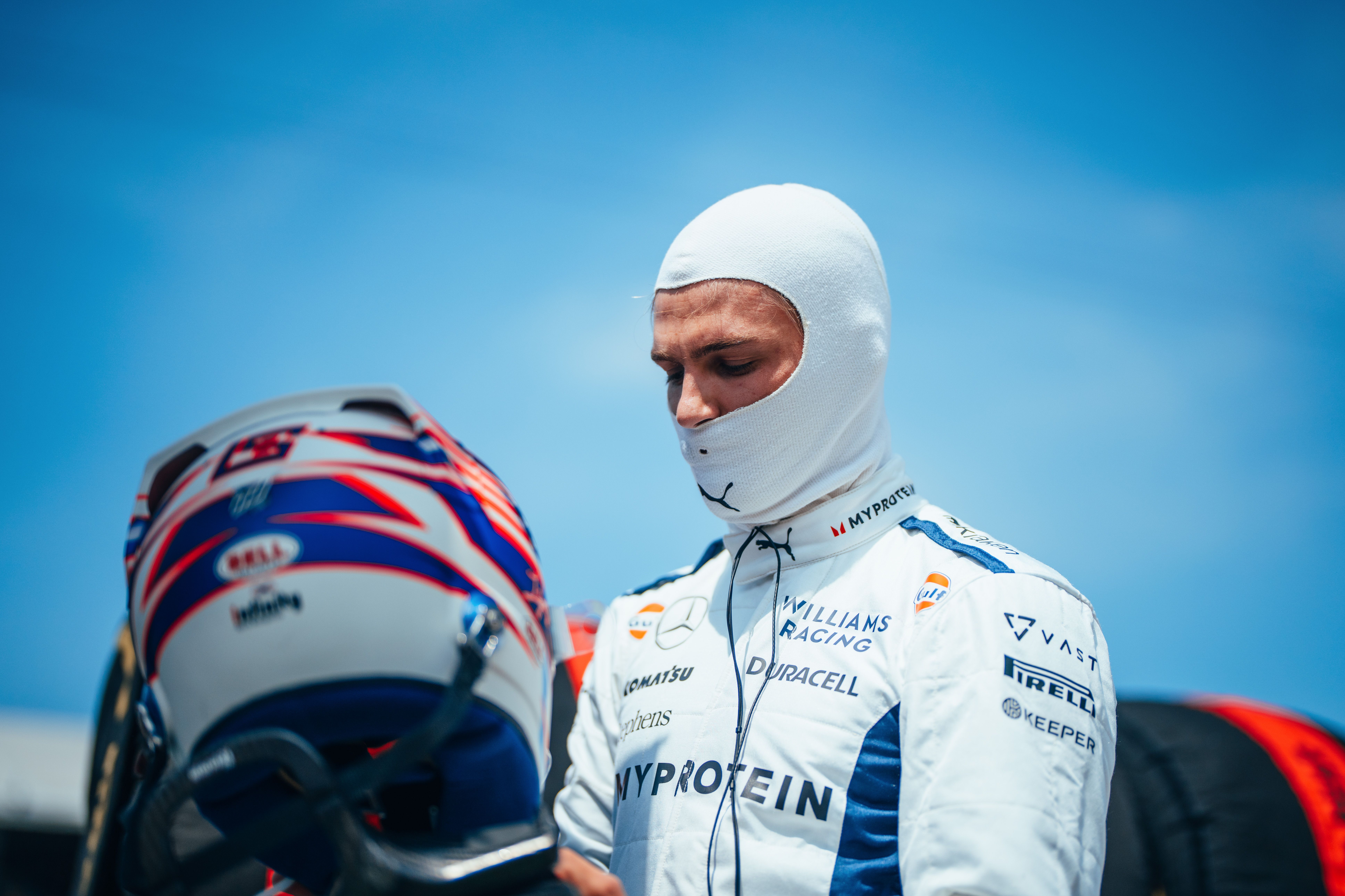 Sarge putting on his helmet...