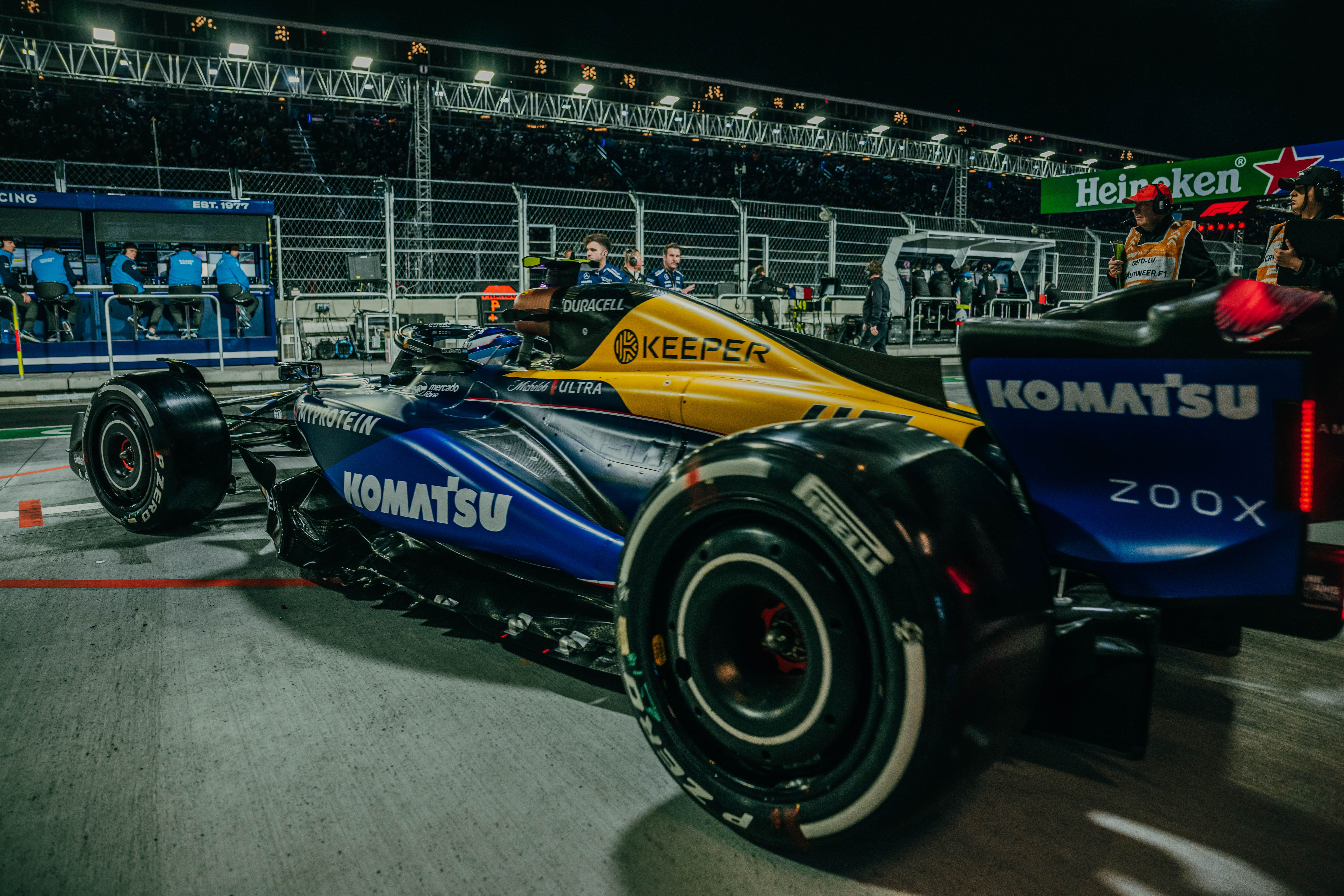Rolling out for the pit lane start.