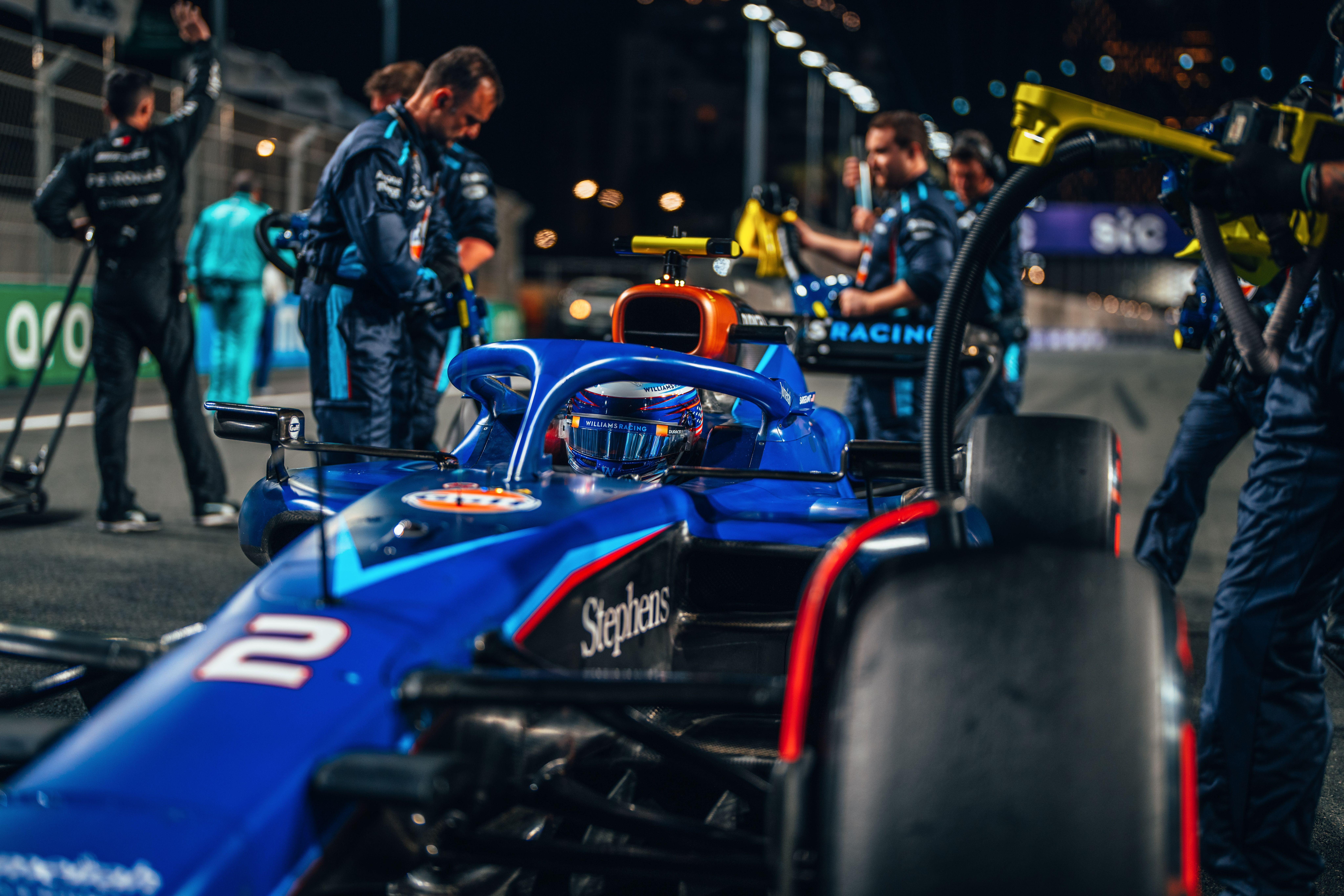 Pulling up on the Jeddah grid.