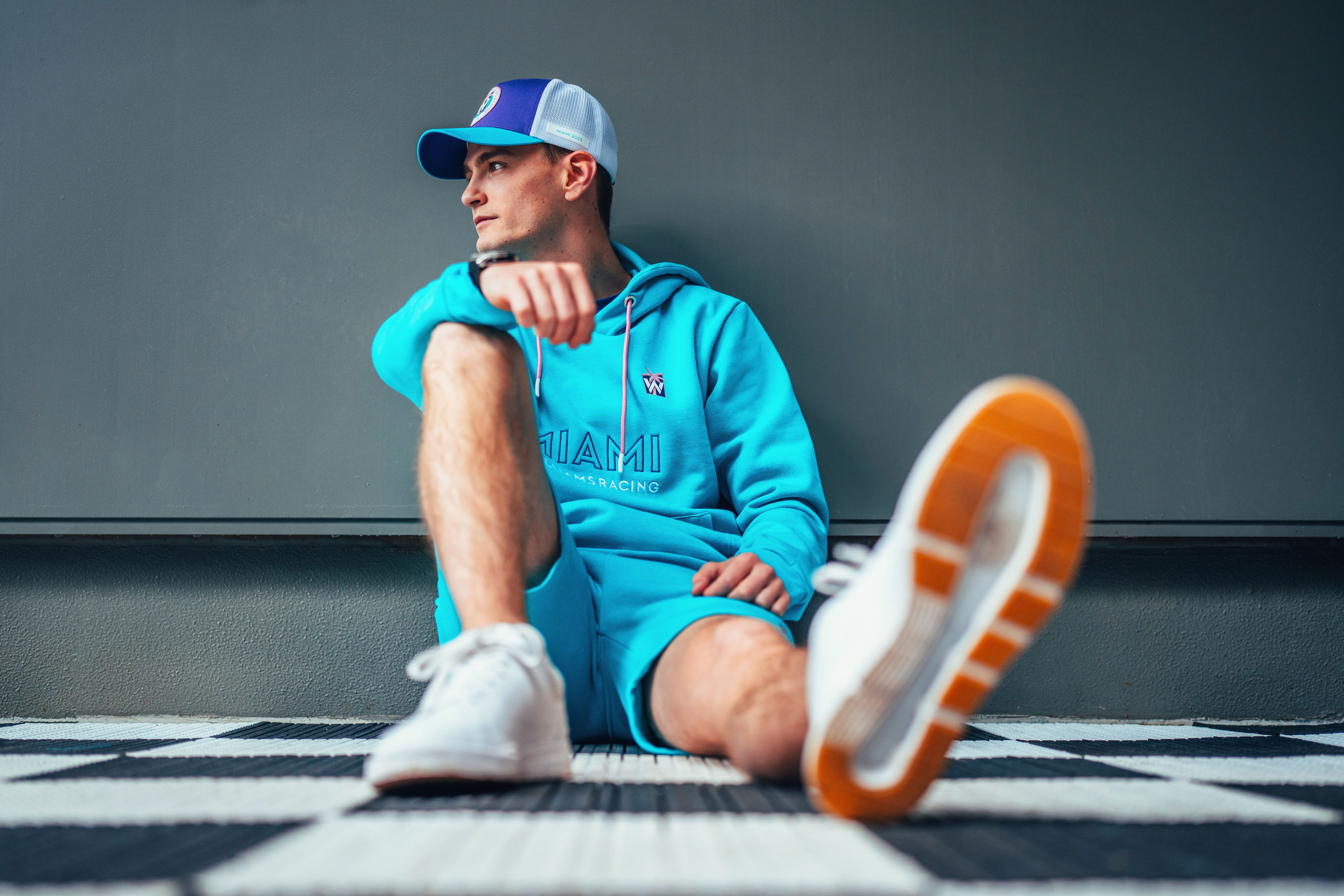 Waiting patiently for his home race.