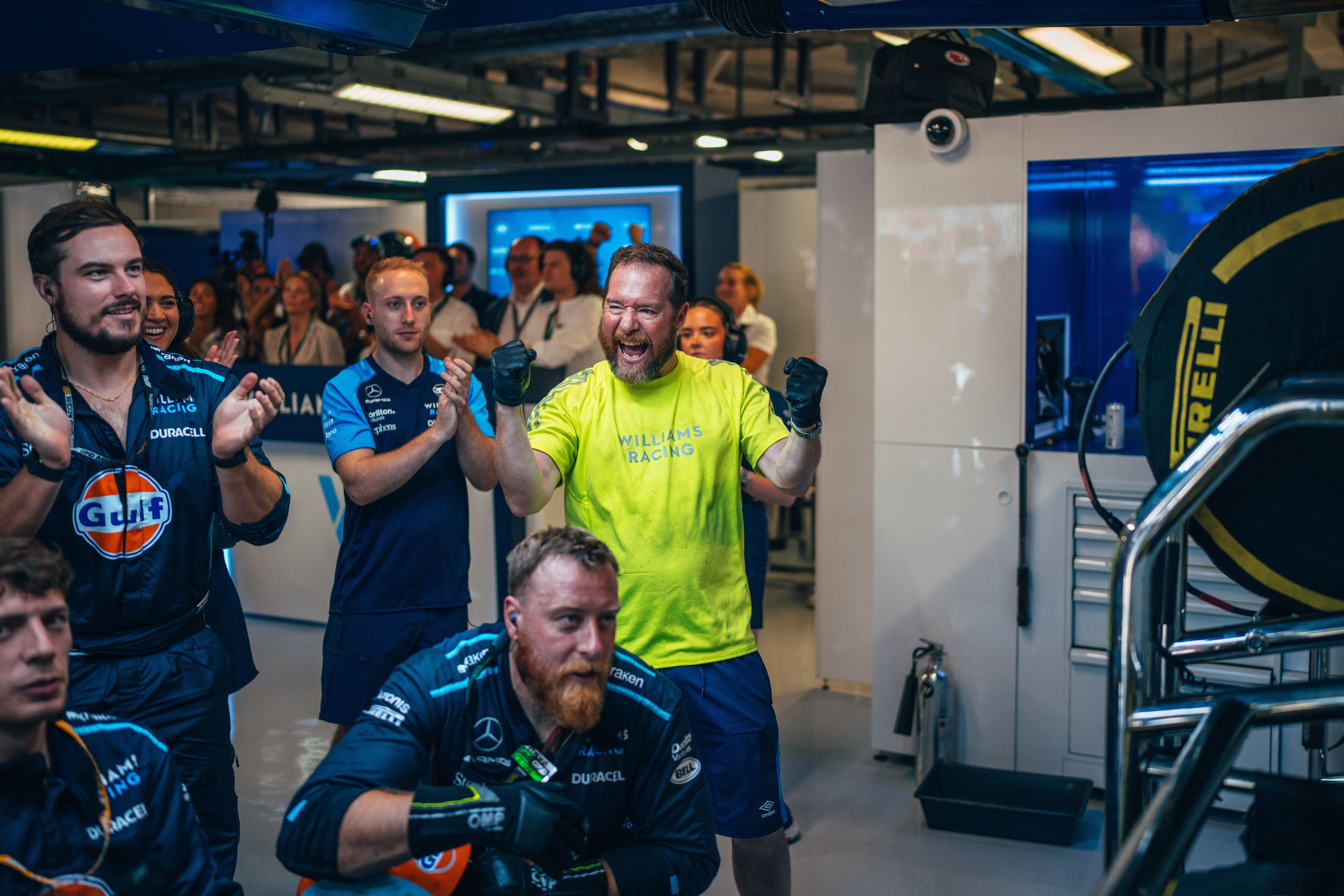 Delighted faces in the garage. Points mean so much.