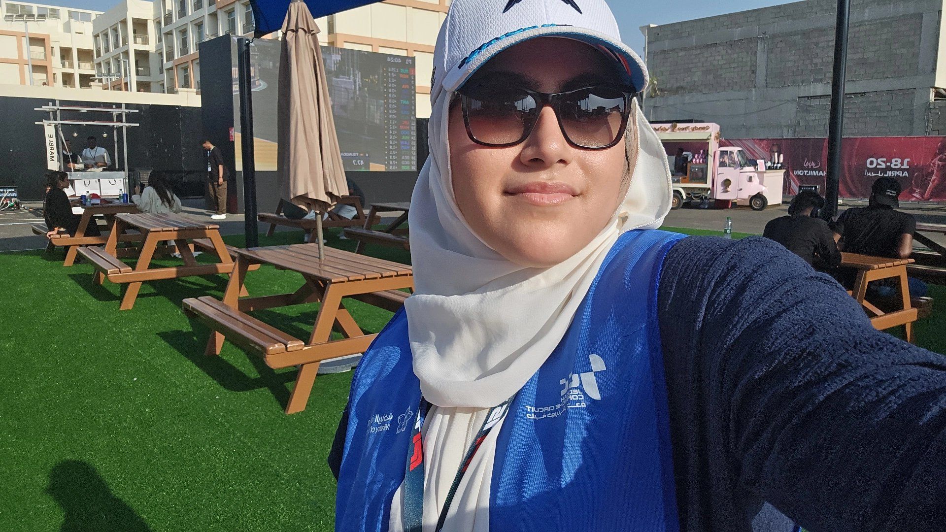 Wid shared her support from the Jeddah Corniche Circuit