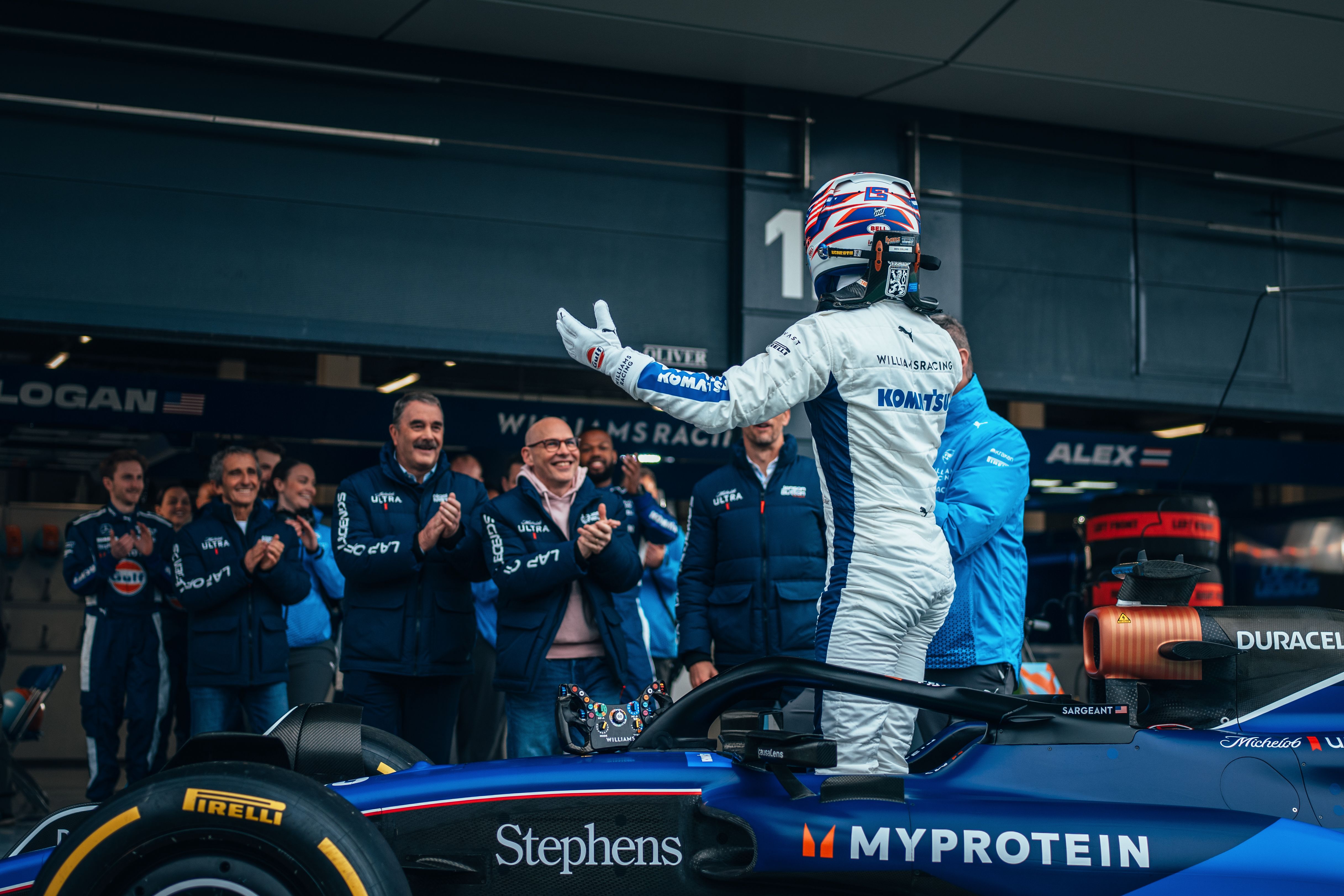 Taking in the applause.