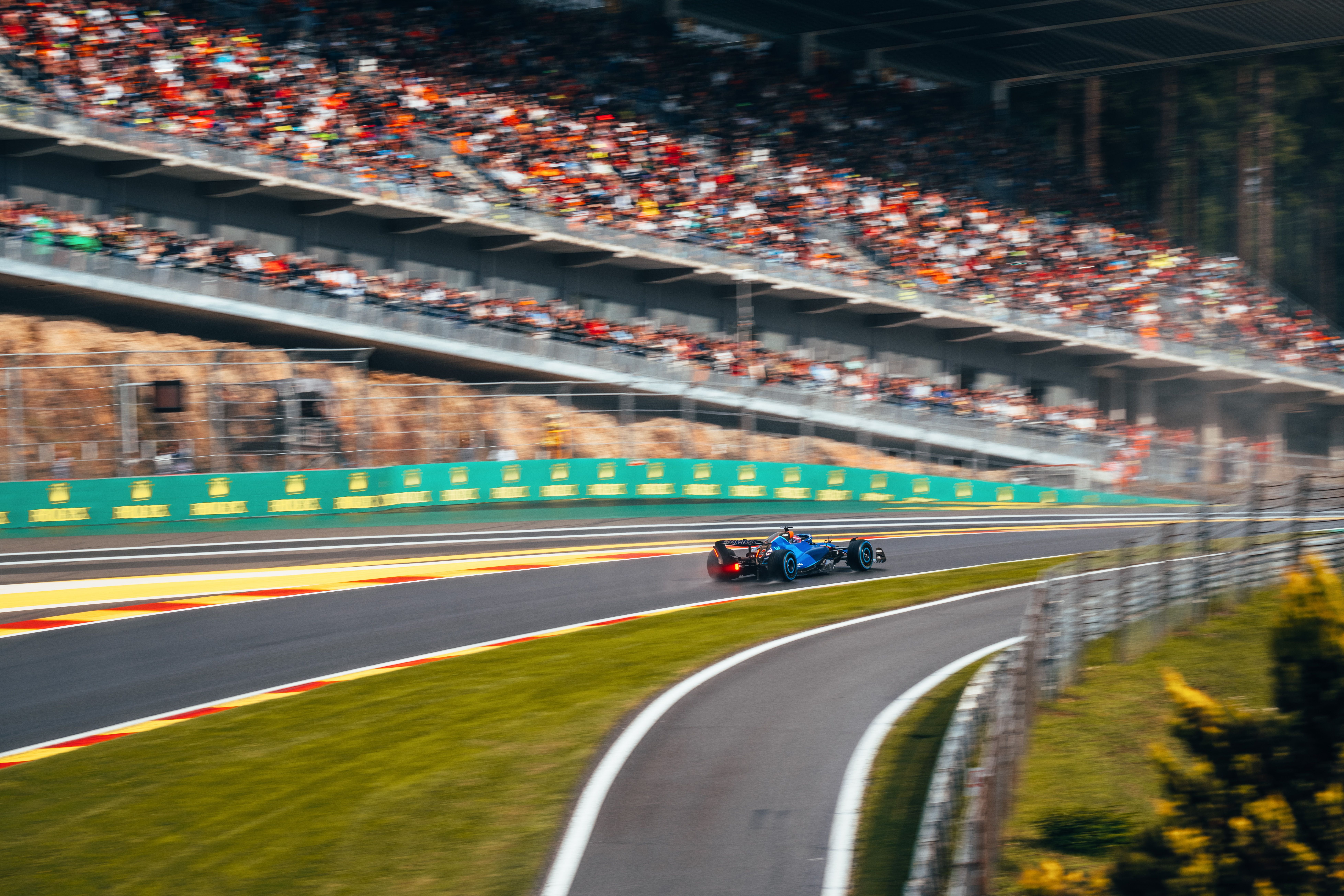 The first of five formation laps got underway 30 minutes late.