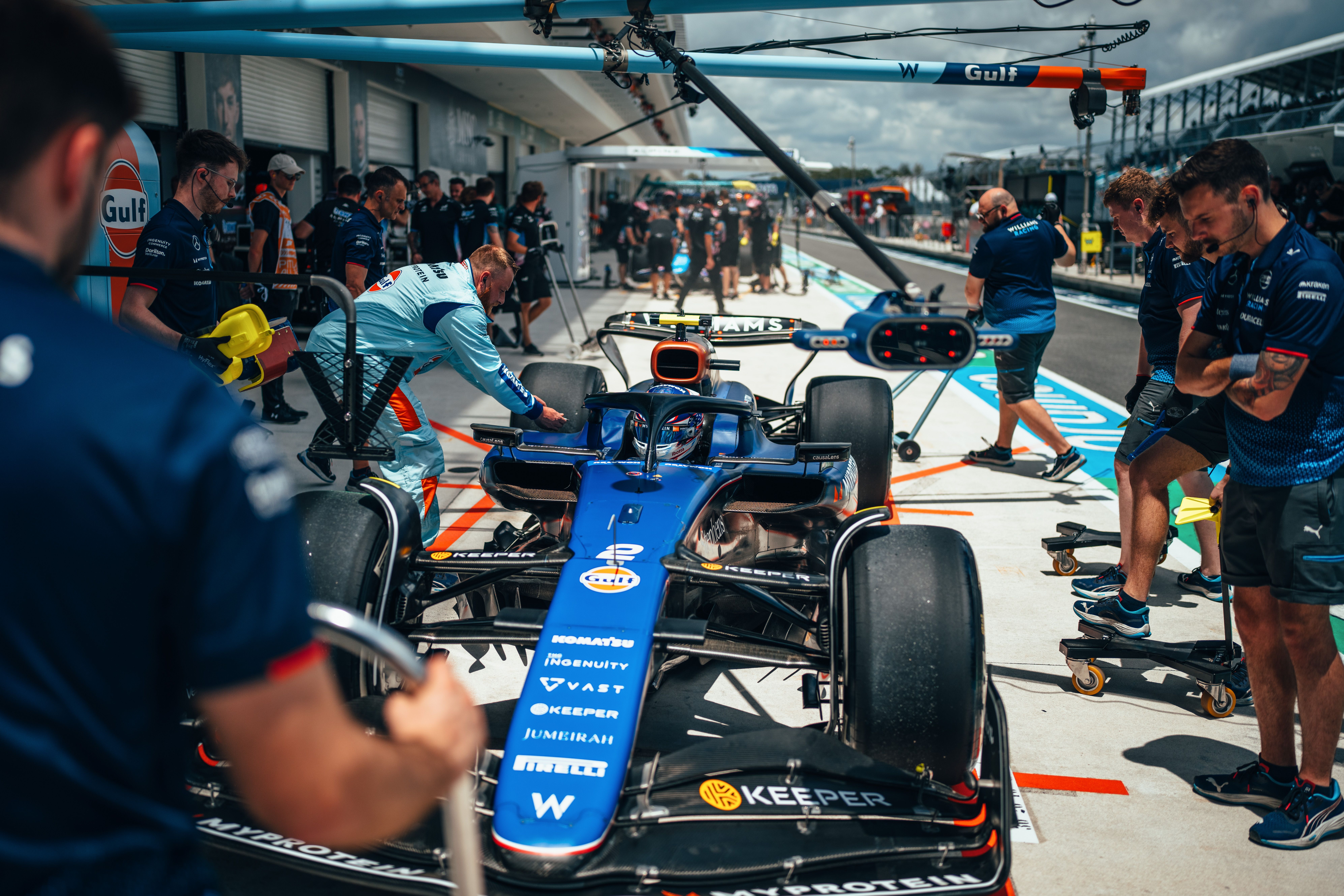 Rolling back in after some initial practice laps.