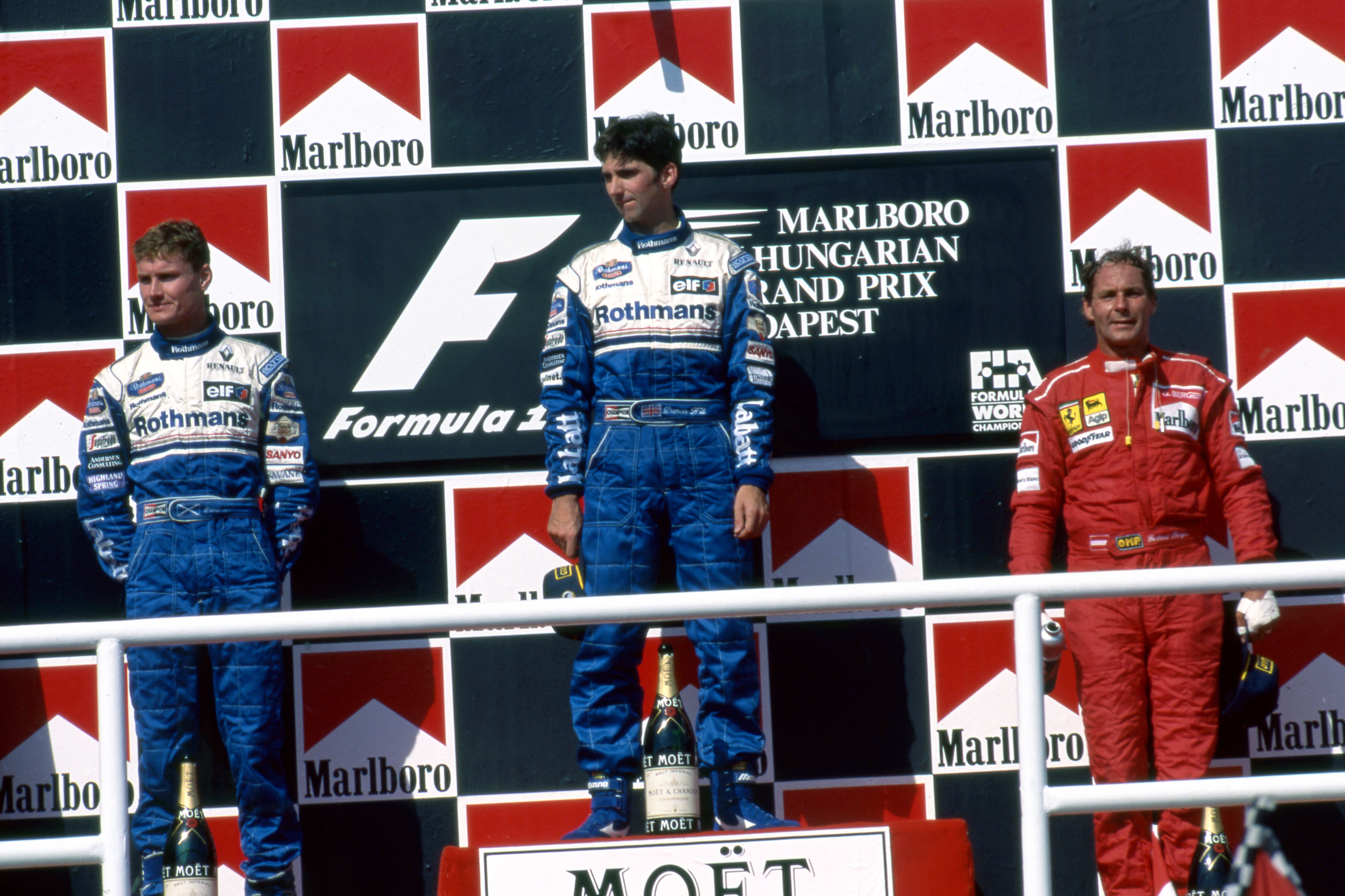 He'd return to the top step in Hungary in 1995, forming a 1-2 finish with David Coulthard.