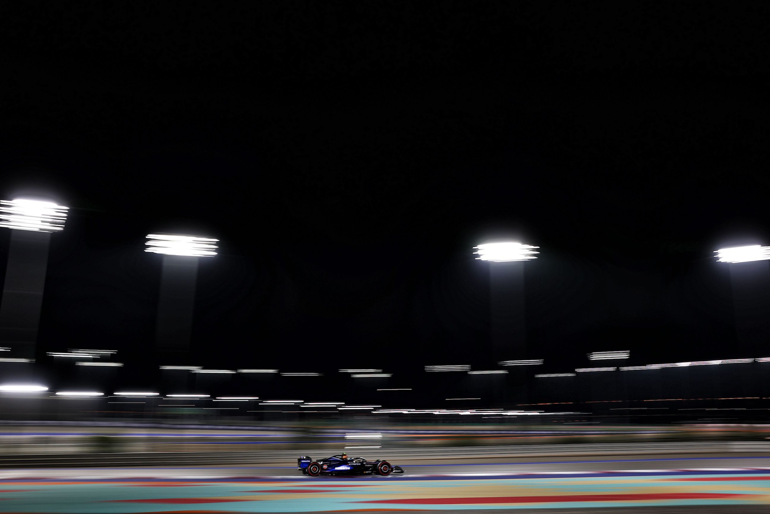 The Lusail lights illuminate Car #43.