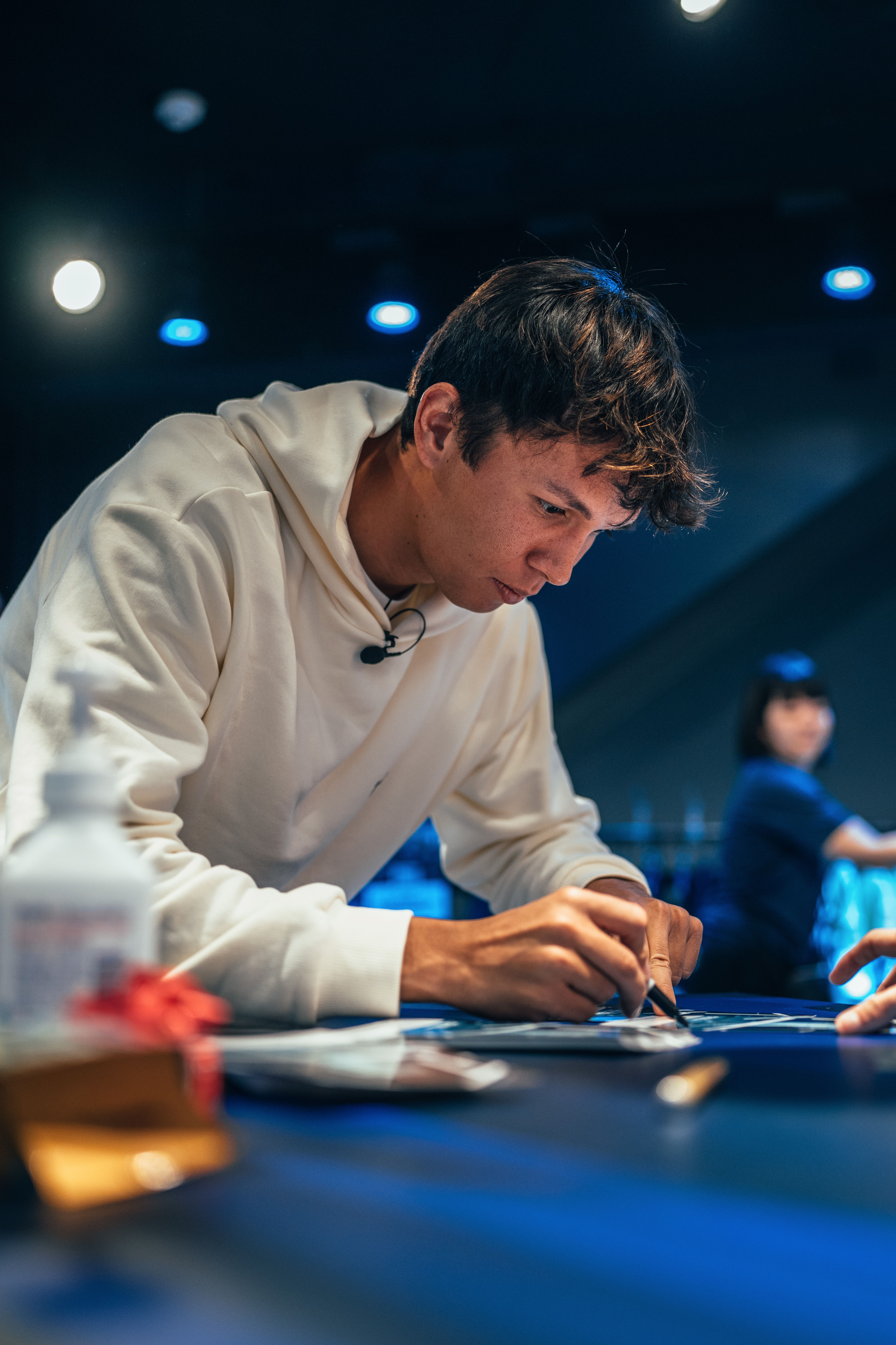 Making sure to get the perfect signature...