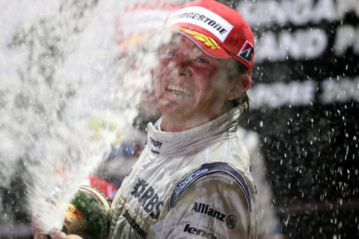 Nico Rosberg secured the first podium of his career at the inaugural Singapore GP.