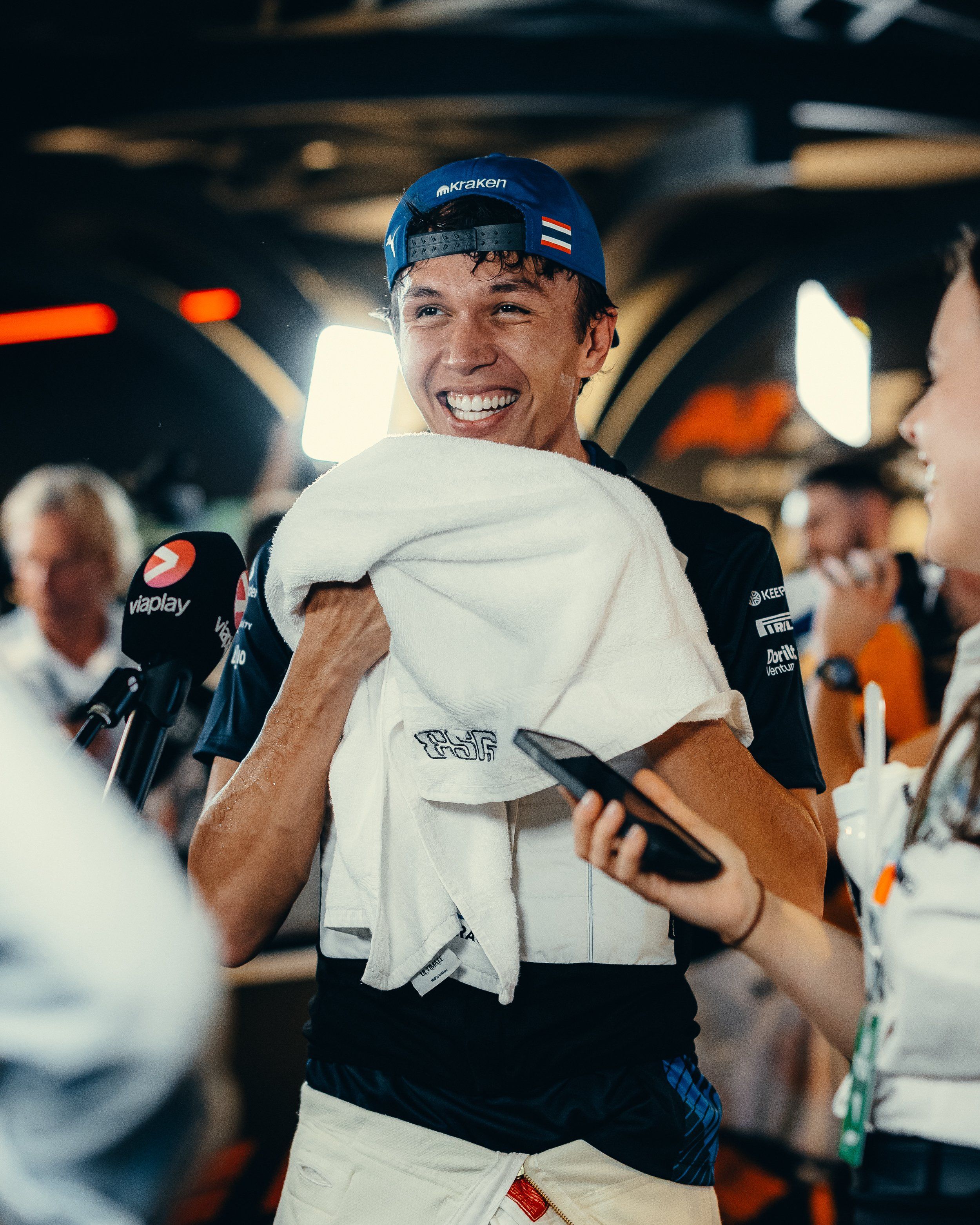 A very happy post-race media session.