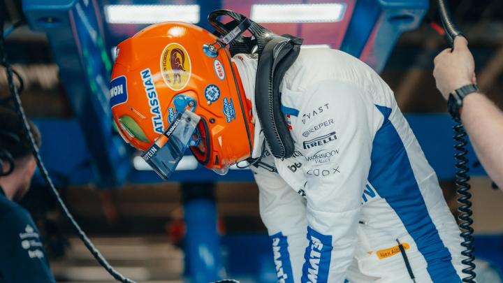 Alex Albon Miami 2025 Orange Helmet