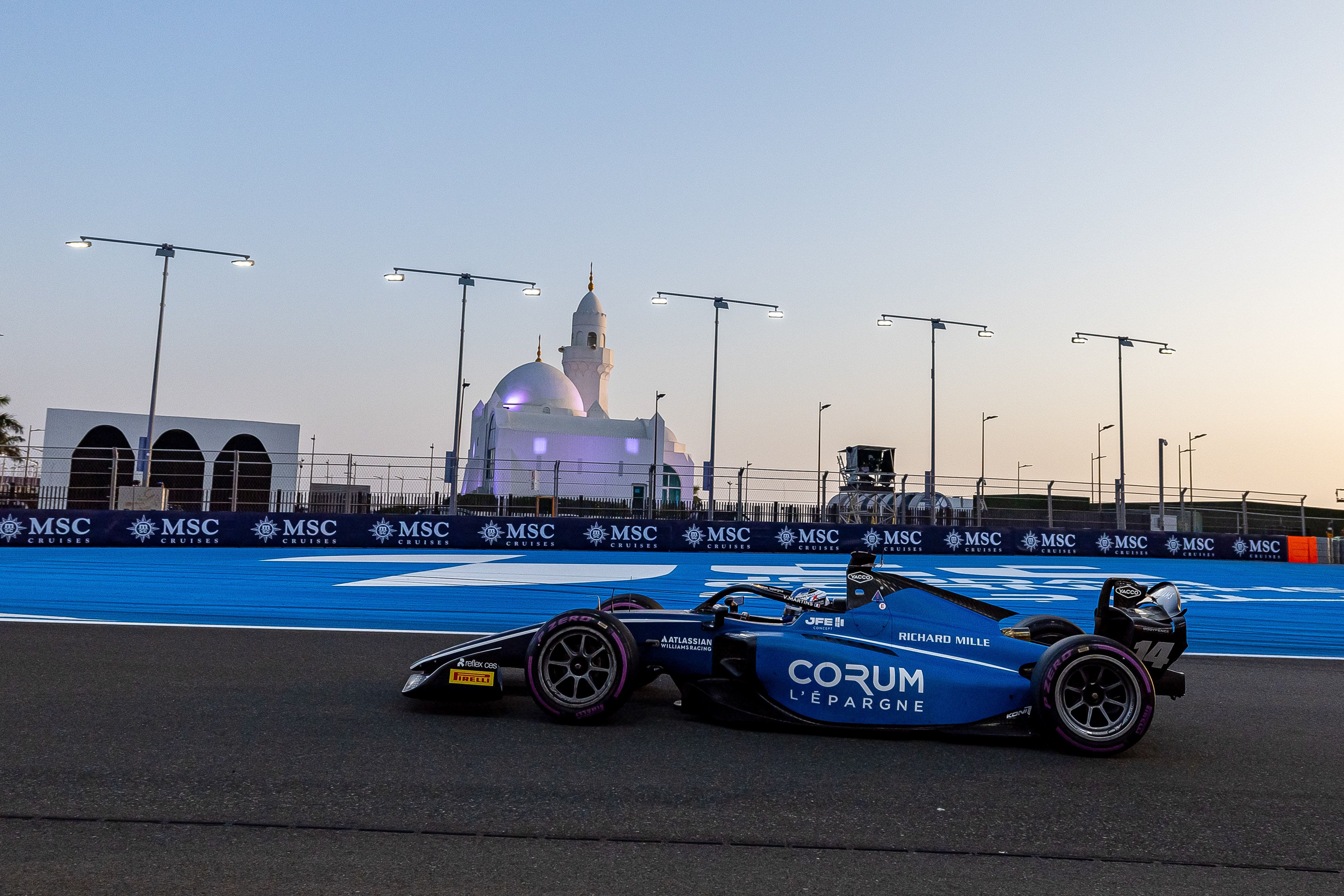 Racing around the Corniche.