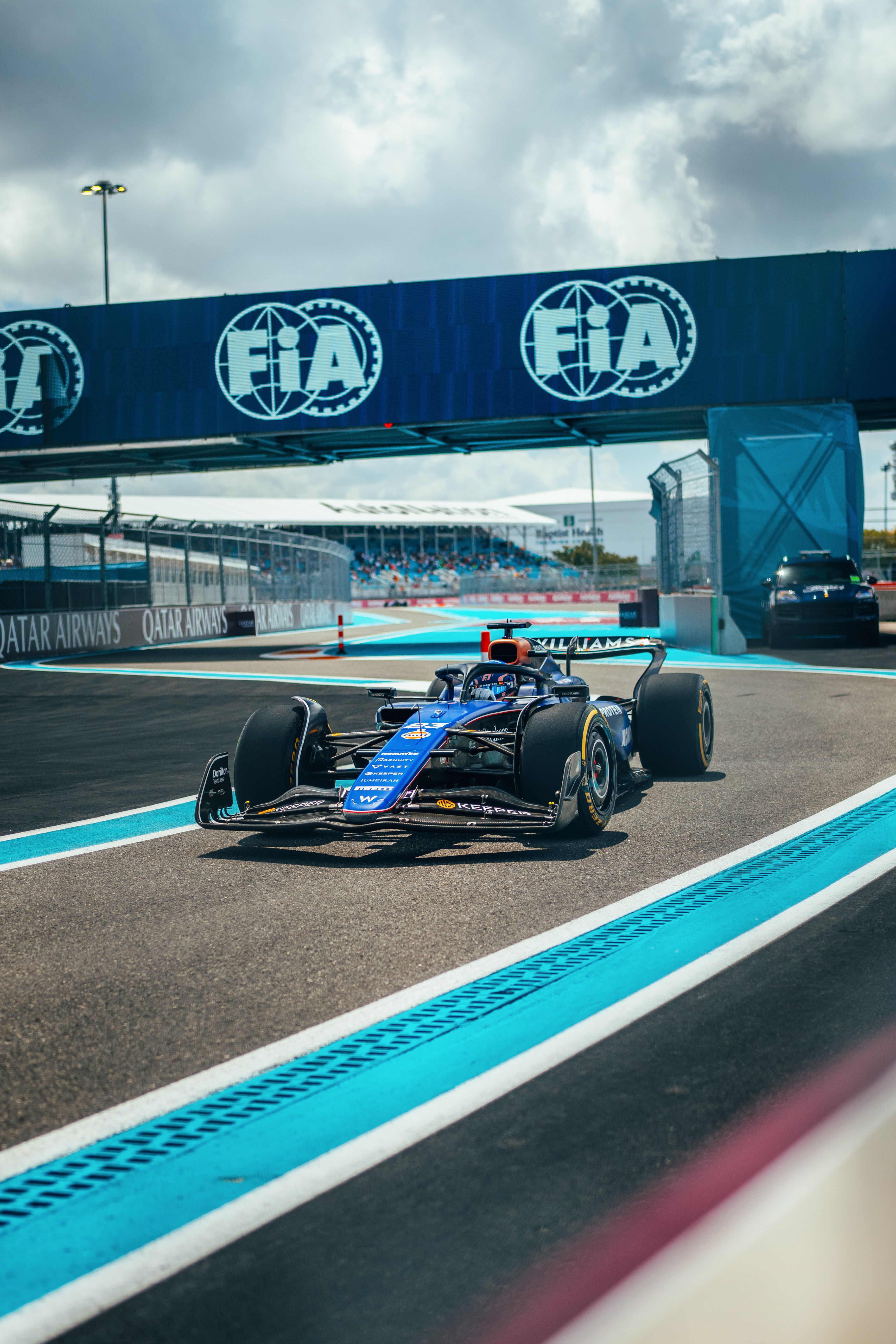 Running through pit lane before the grid.