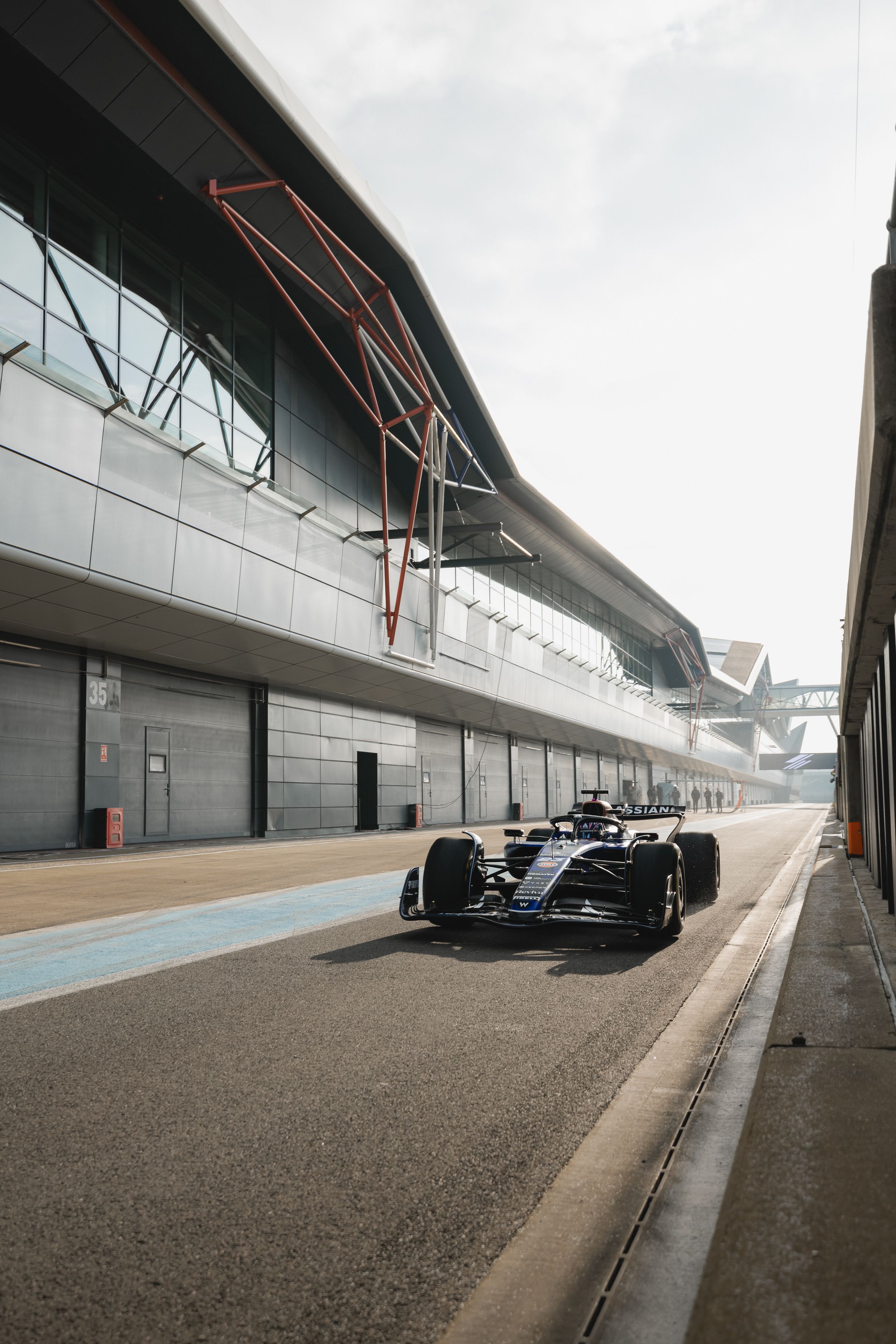 Taking to the track.