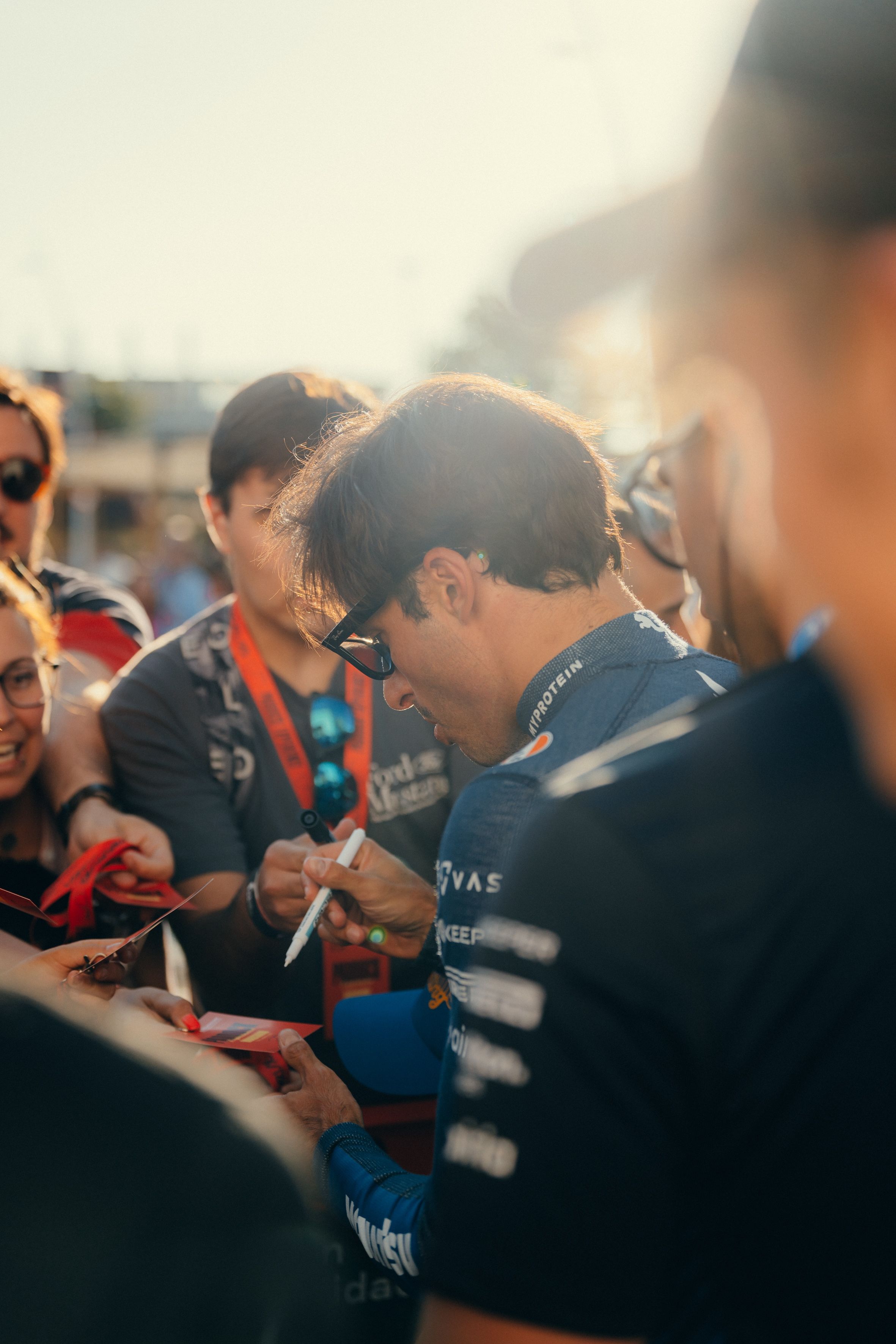 A few more signatures before it's time for the last run of the day.