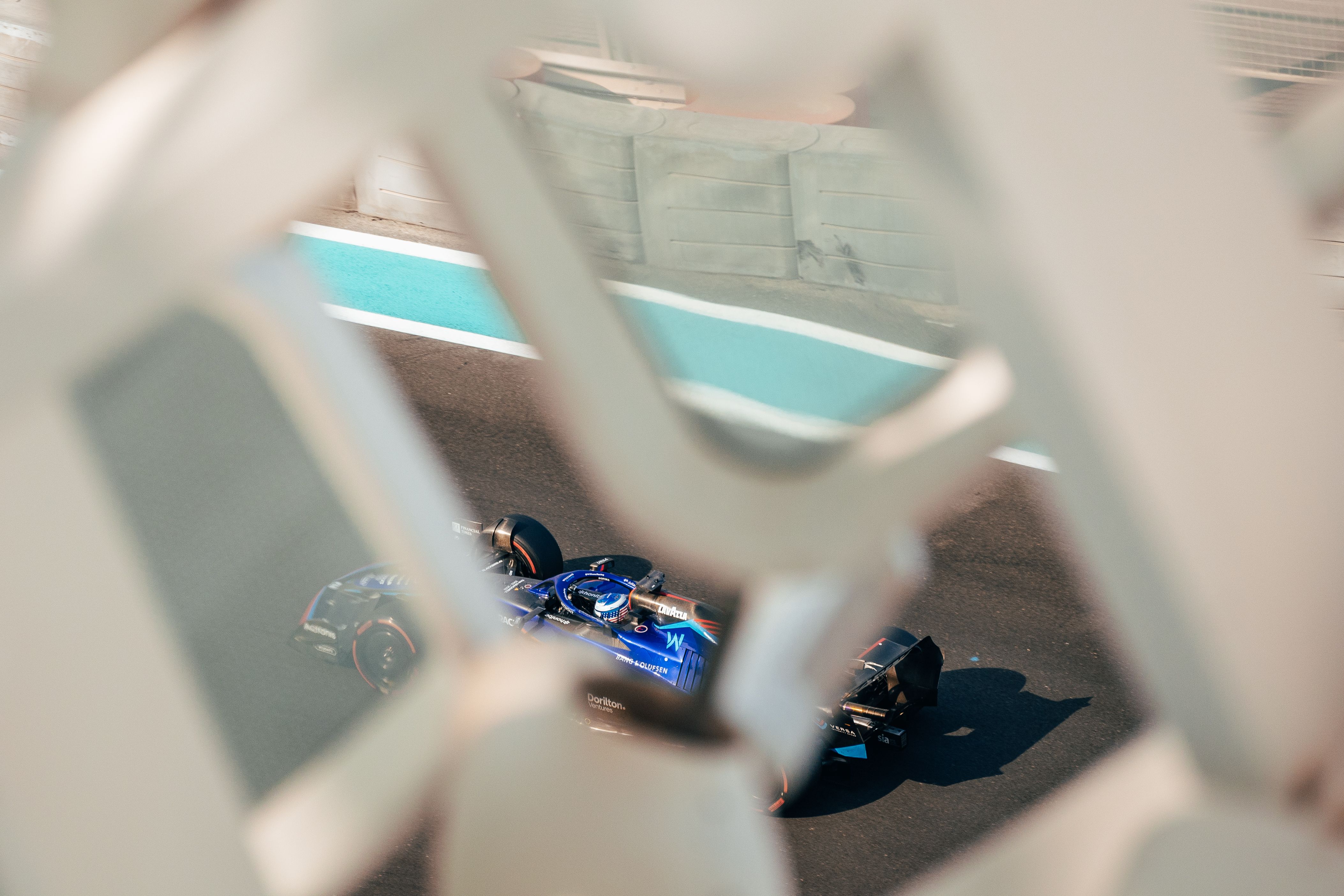 Peeking through the hotel