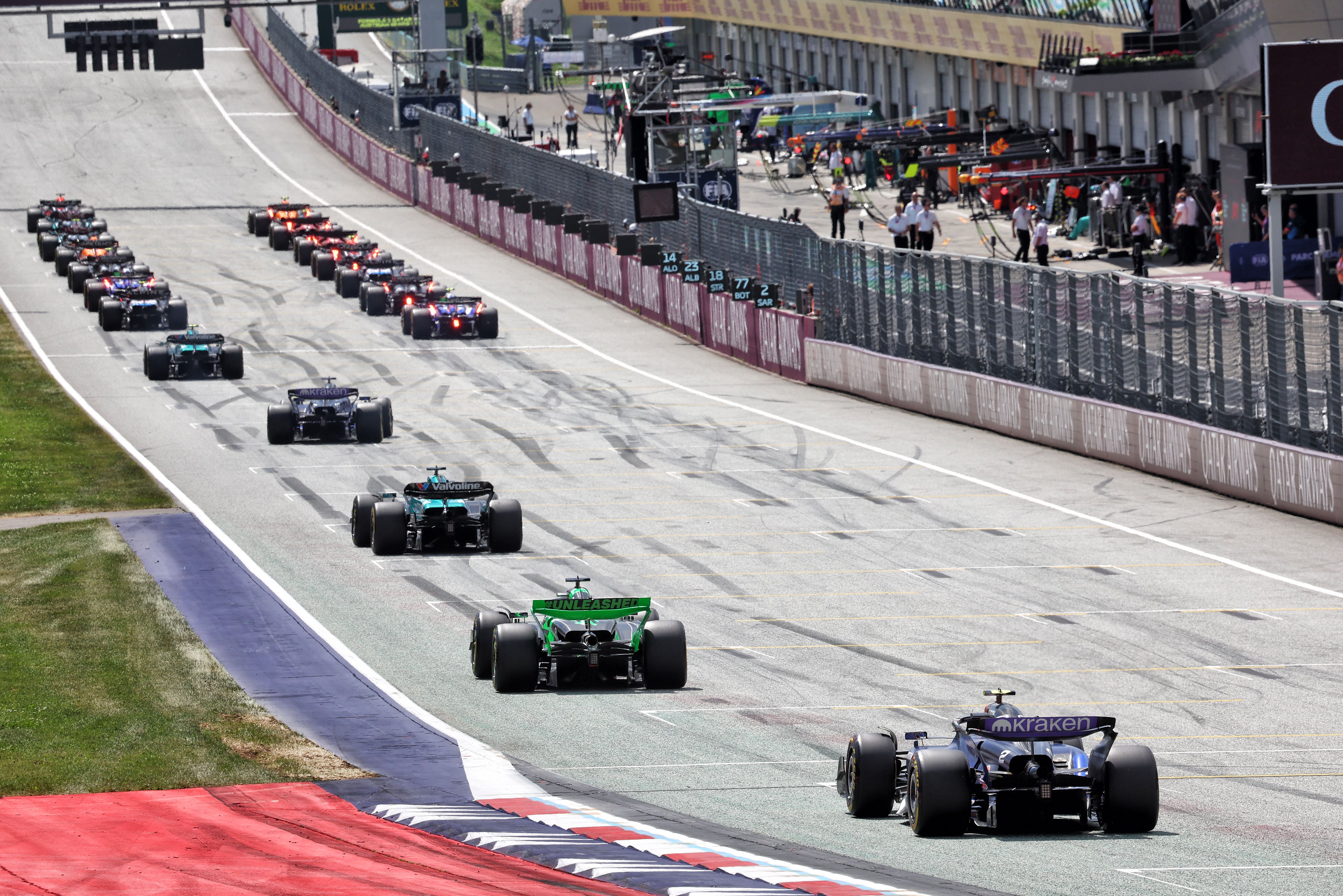 Finishing touches on the formation lap.