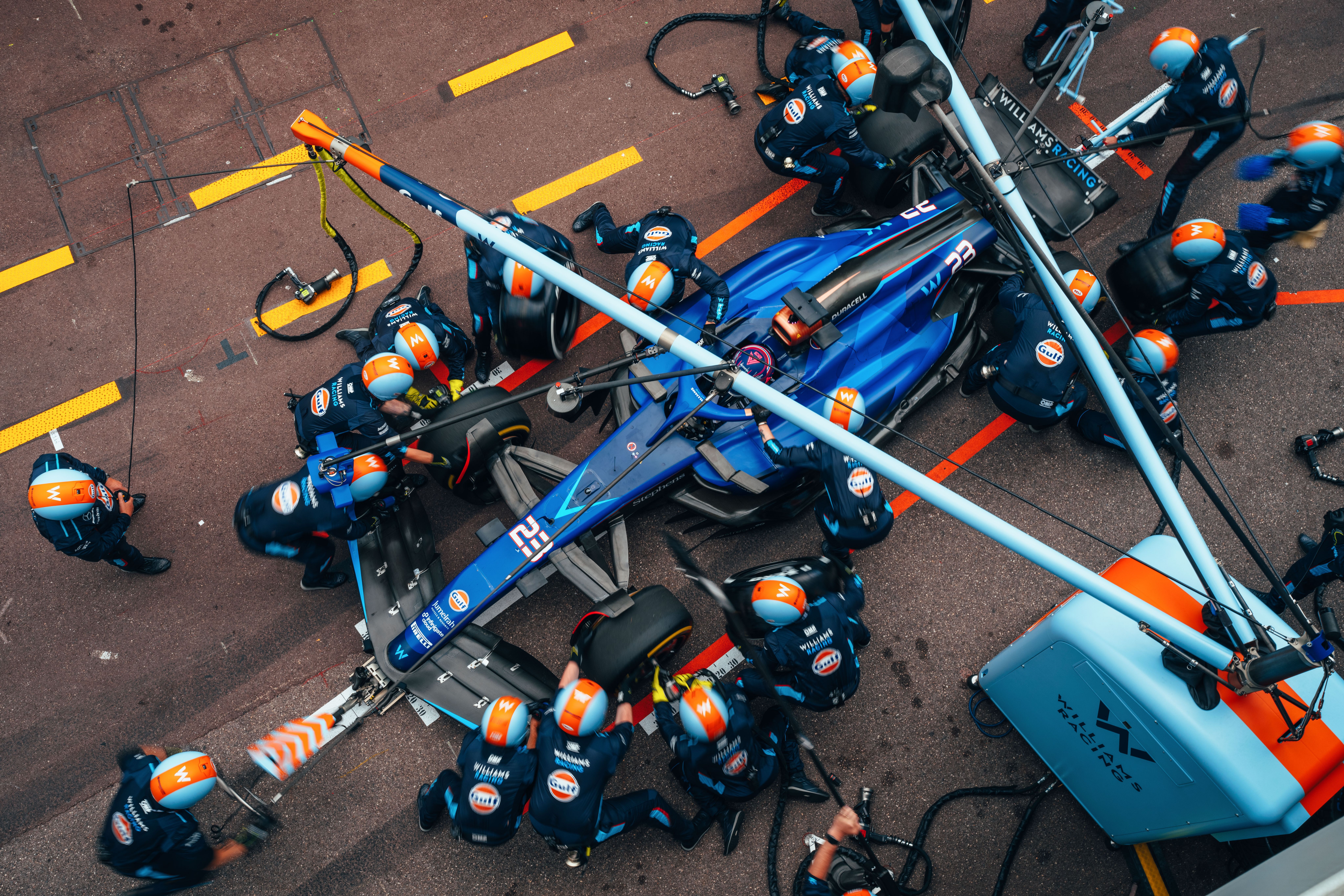 Another flawless weekend from the Williams pit crew, who dealt with five pit stops in the race.