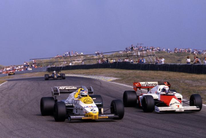 Keke battles Alain Prost in 1984