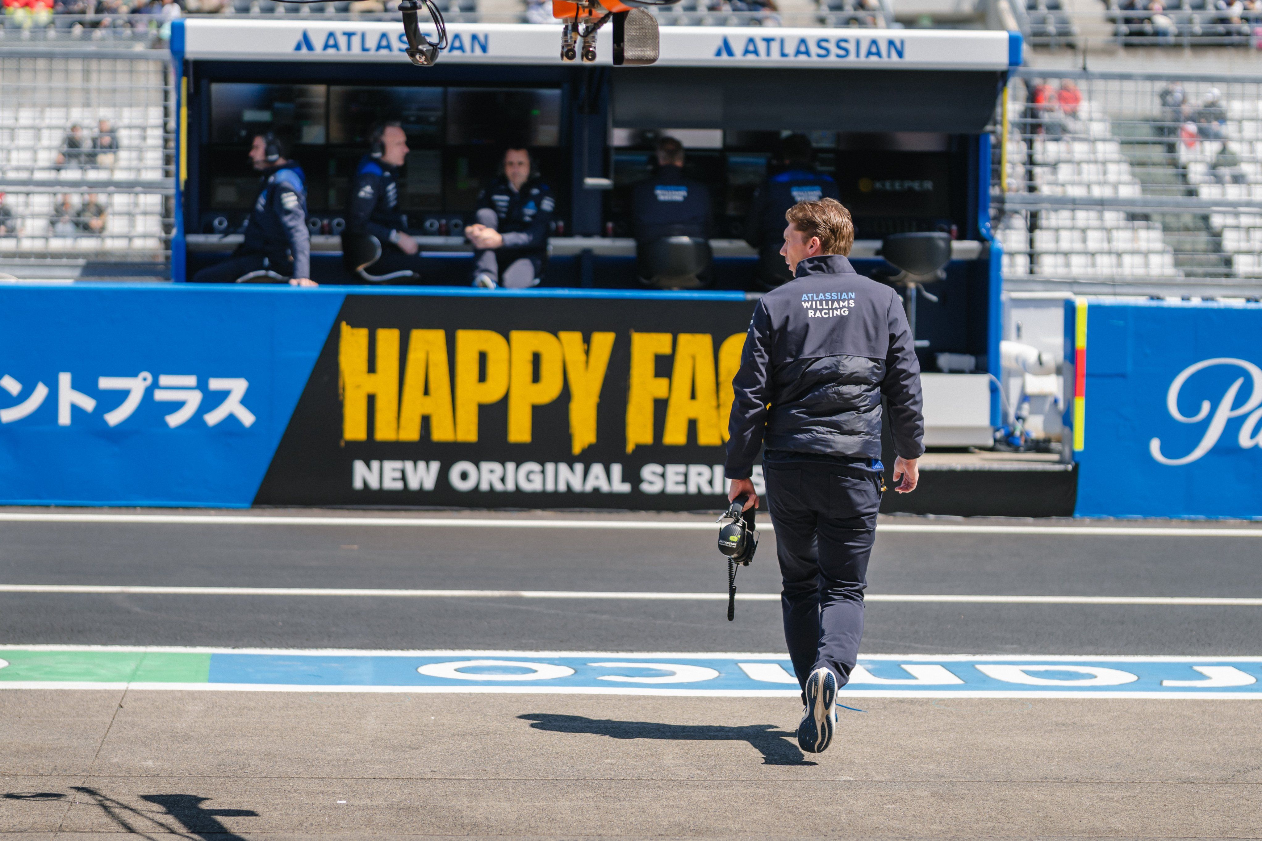 Heading to take his seat.