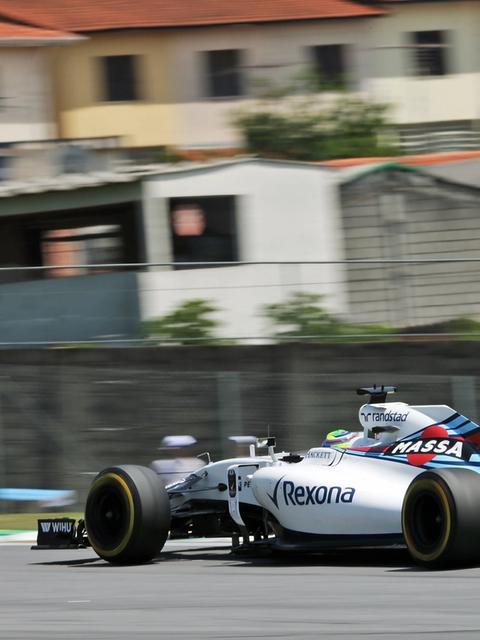 Felipe Massa races in a special-livery FW38 at what was set to be his final Brazilian Grand Prix – 2016
