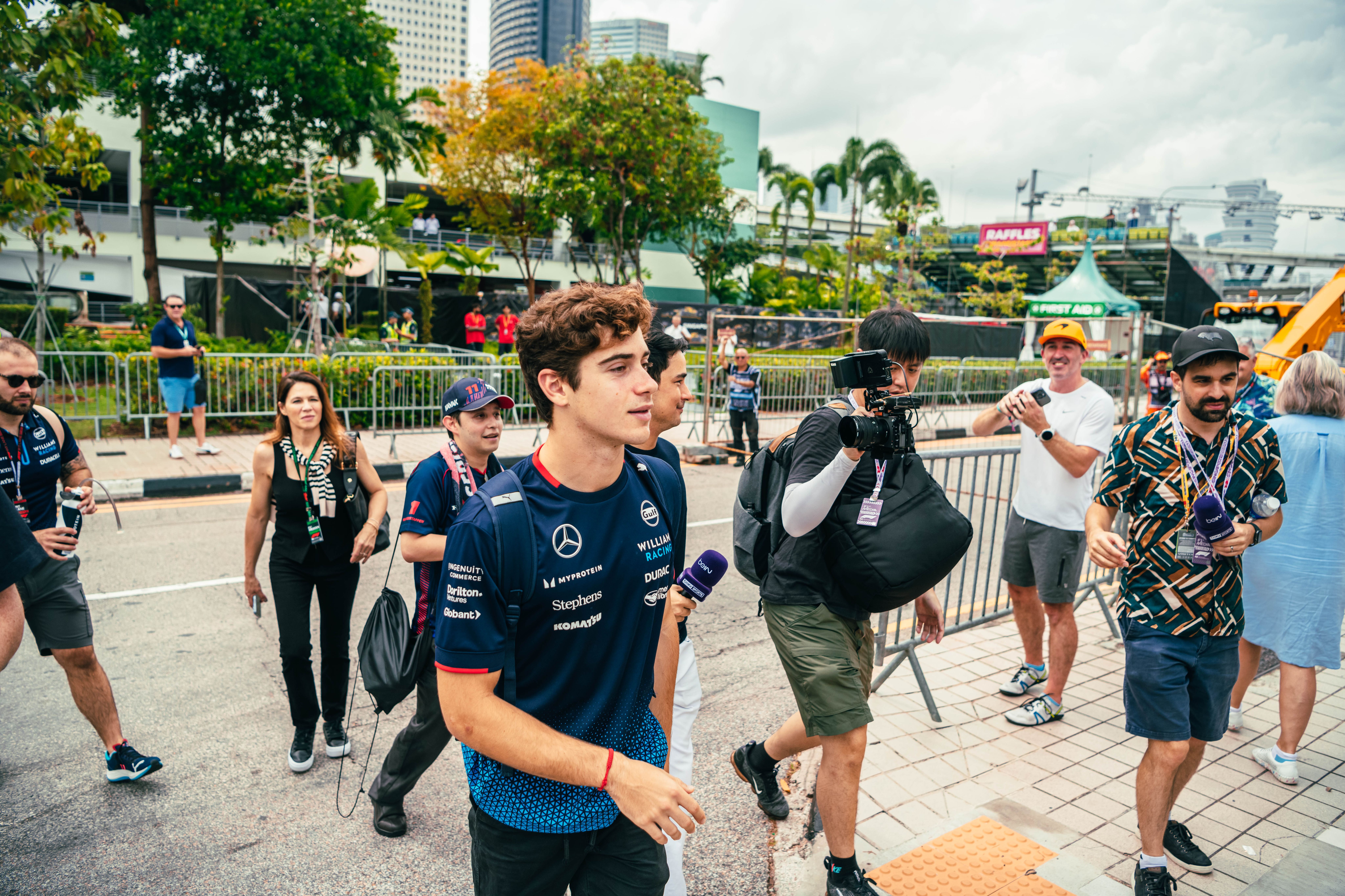 Franco arriving at paddock