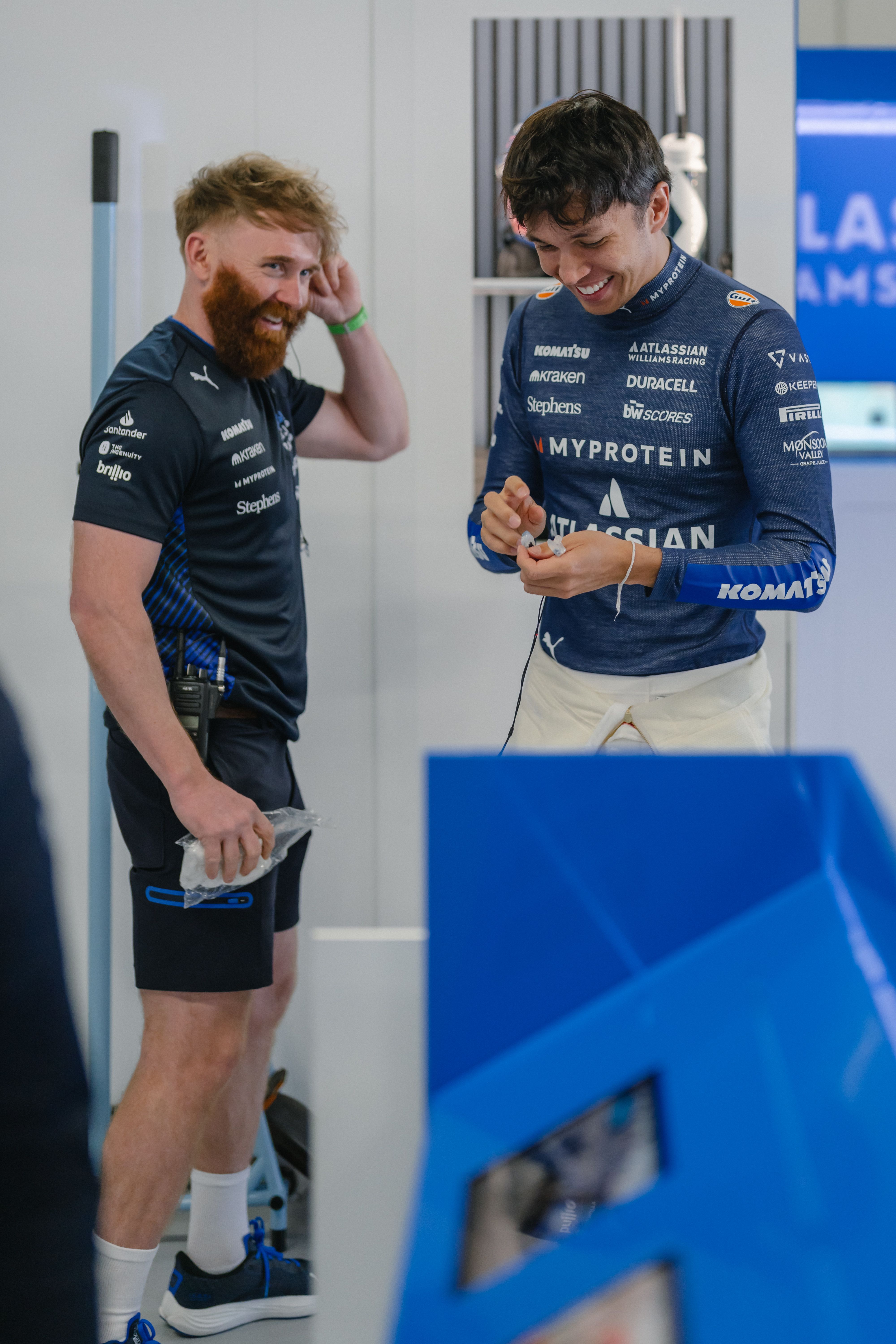 Alex and Patrick share a moment