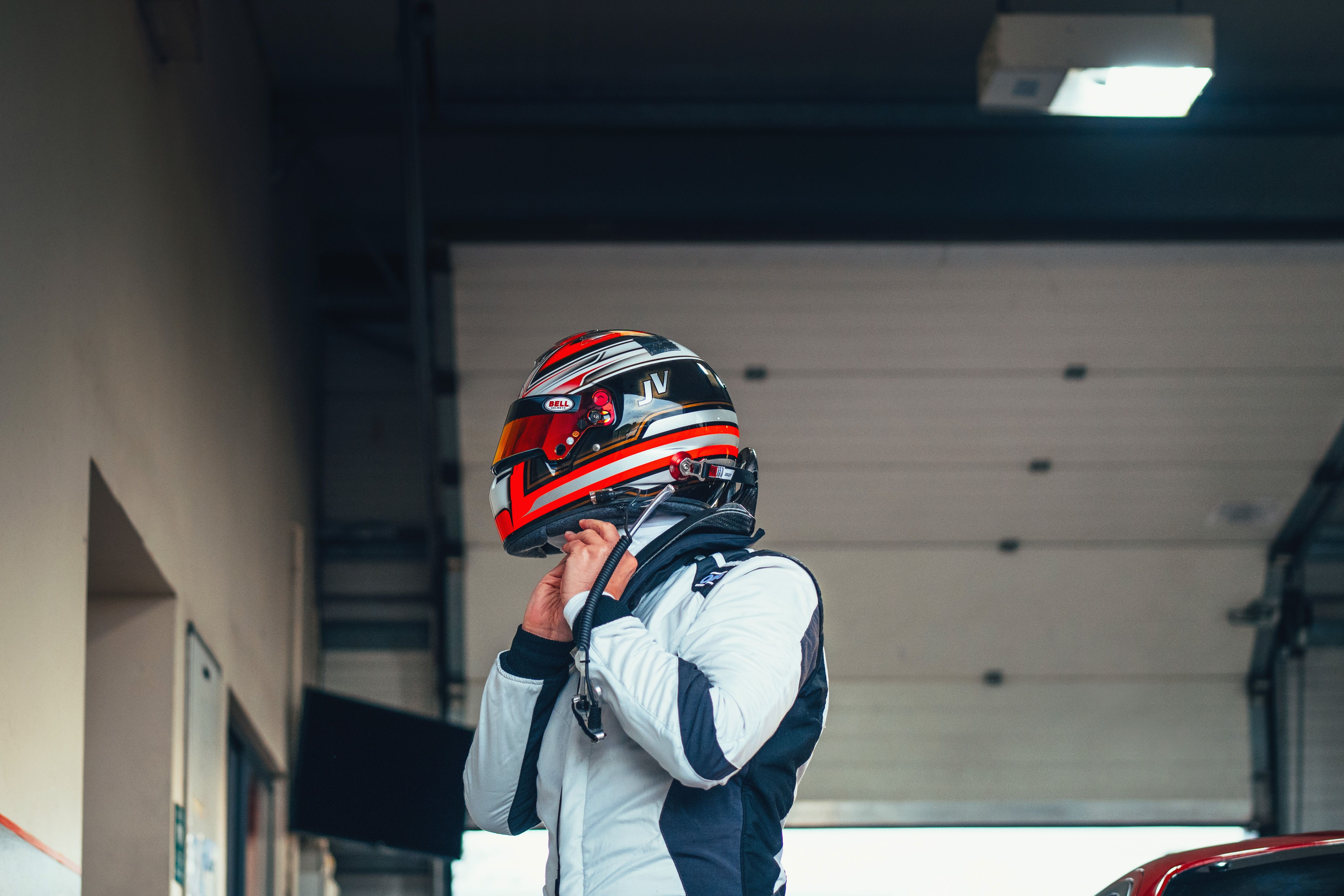 Suited and booted for a track day at Snetterton.