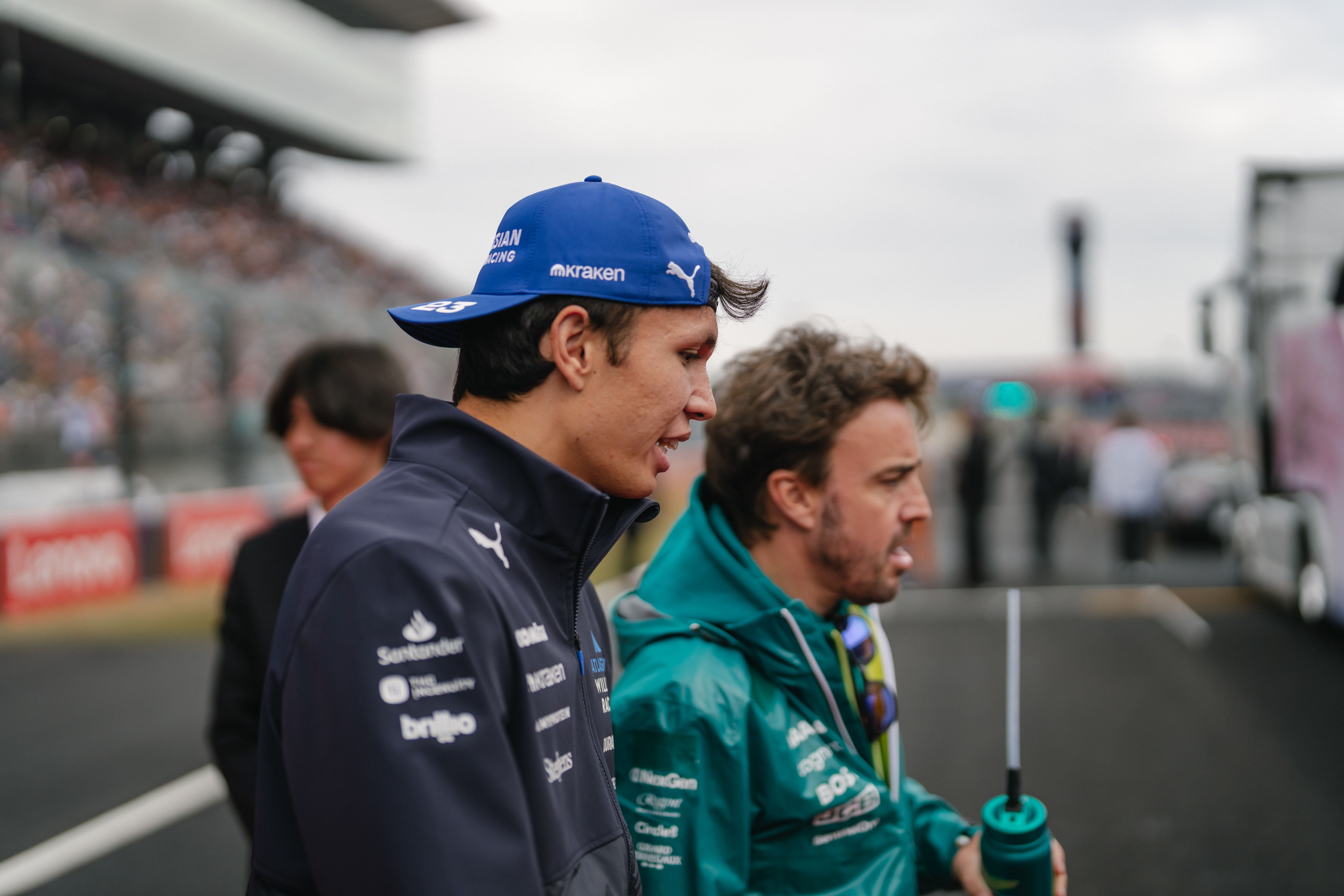 Going to the drivers parade with Fernando Alonso