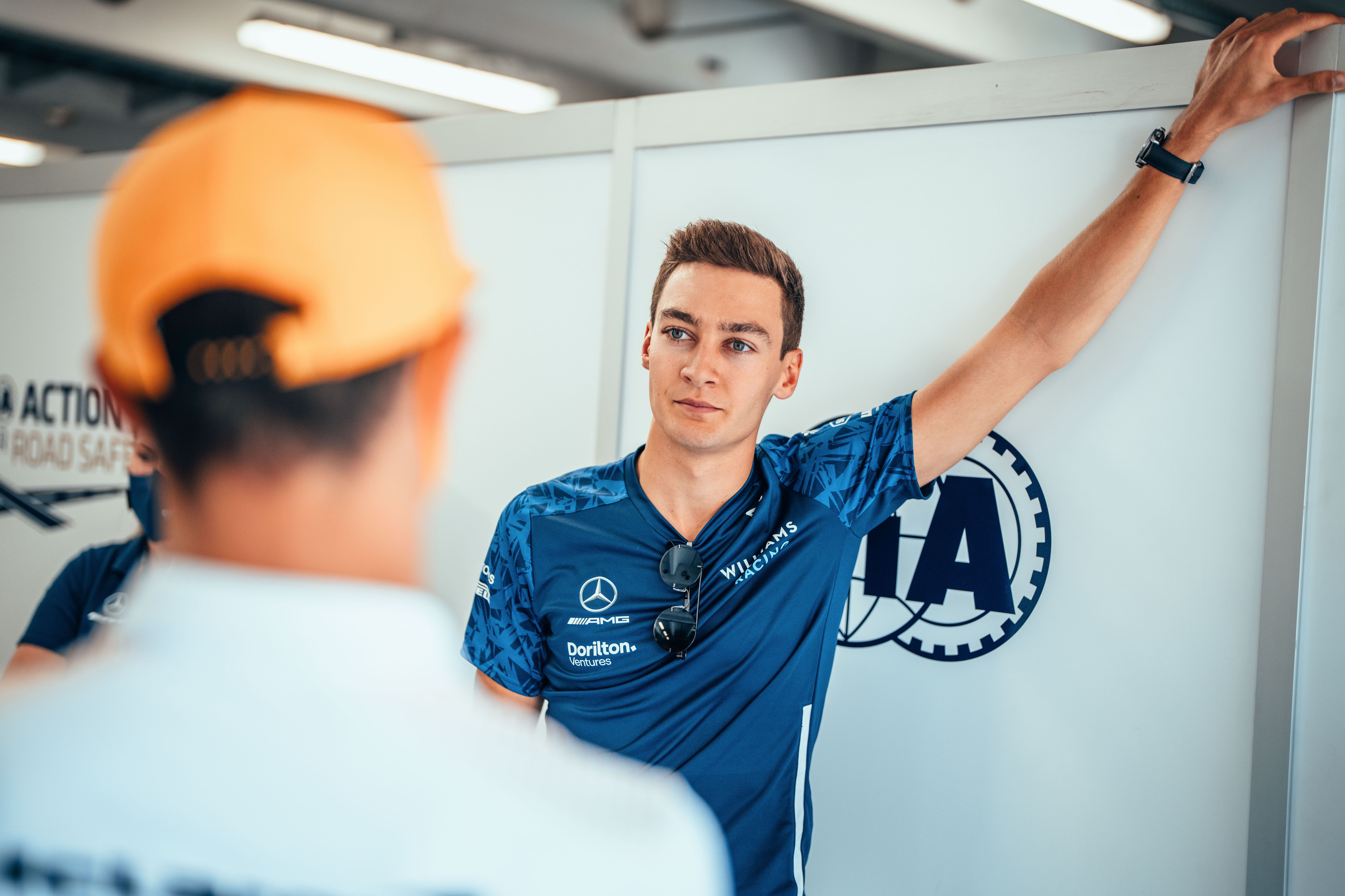 George was busy rehearsing for the 2023 F1 titles.